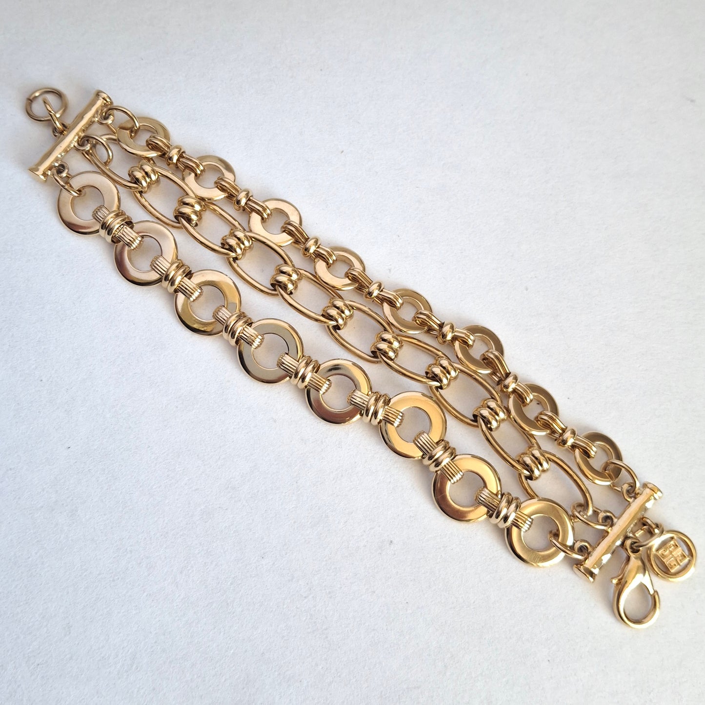 Vintage Givenchy Bijoux Multistrand Gold Plated Bracelet