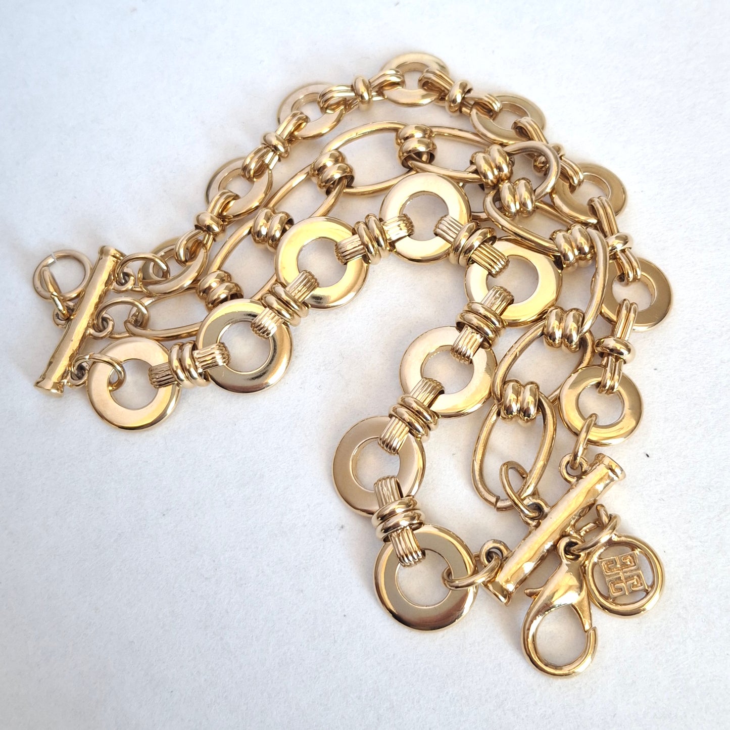 Vintage Givenchy Bijoux Multistrand Gold Plated Bracelet
