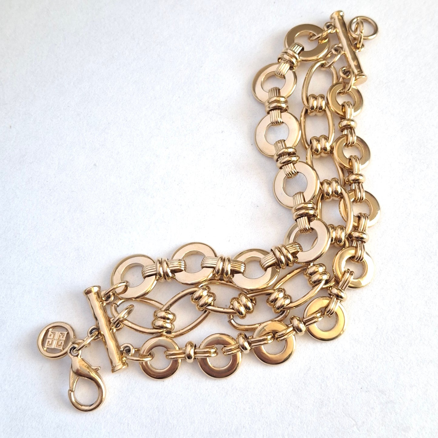 Vintage Givenchy Bijoux Multistrand Gold Plated Bracelet