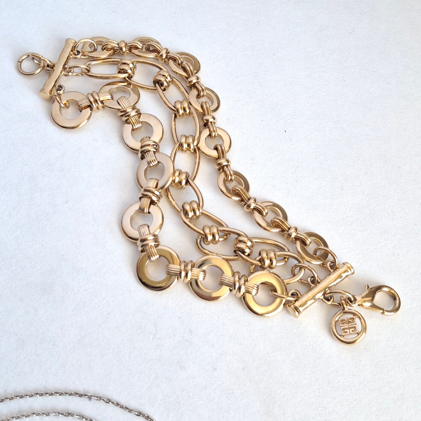 Vintage Givenchy Bijoux Multistrand Gold Plated Bracelet