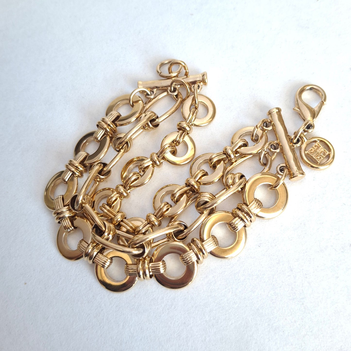 Vintage Givenchy Bijoux Multistrand Gold Plated Bracelet