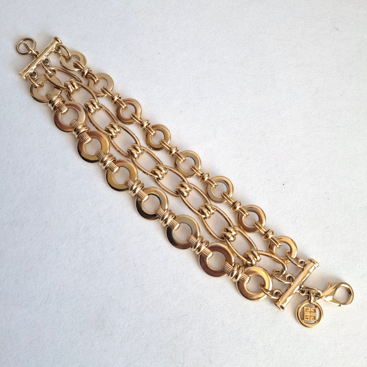 Vintage Givenchy Bijoux Multistrand Gold Plated Bracelet