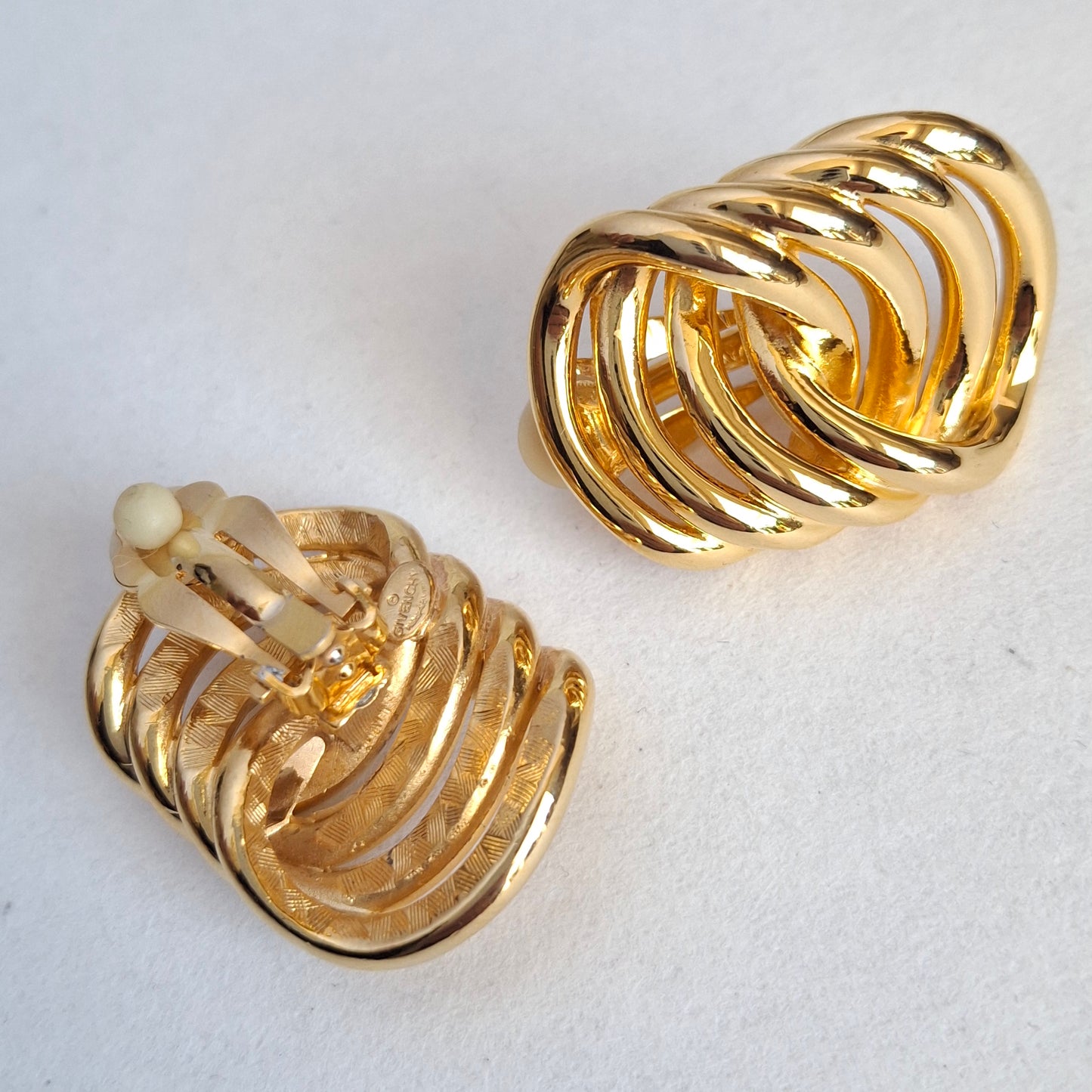 Vintage Givenchy Gold Plated Clip-on Earrings