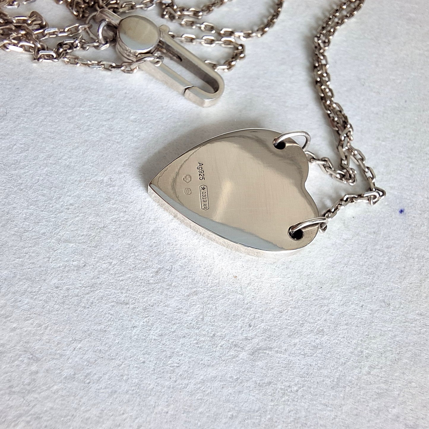 Gucci Heart Sterling Silver Trademark Logo Necklace