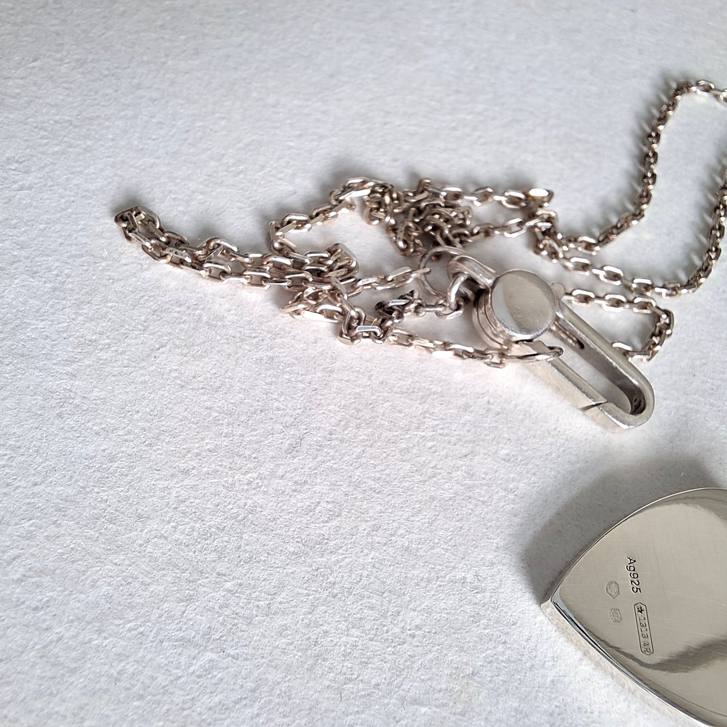 Gucci Heart Sterling Silver Trademark Logo Necklace