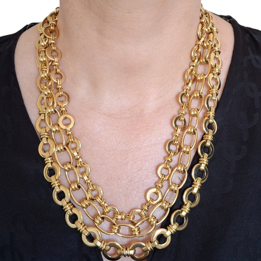 Vintage Givenchy Bijoux Gold Plated Multistrand Necklace