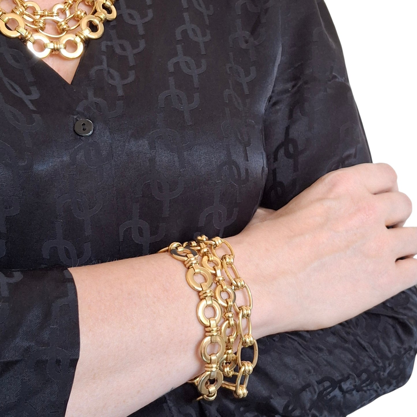 Vintage Givenchy Bijoux Multistrand Gold Plated Bracelet