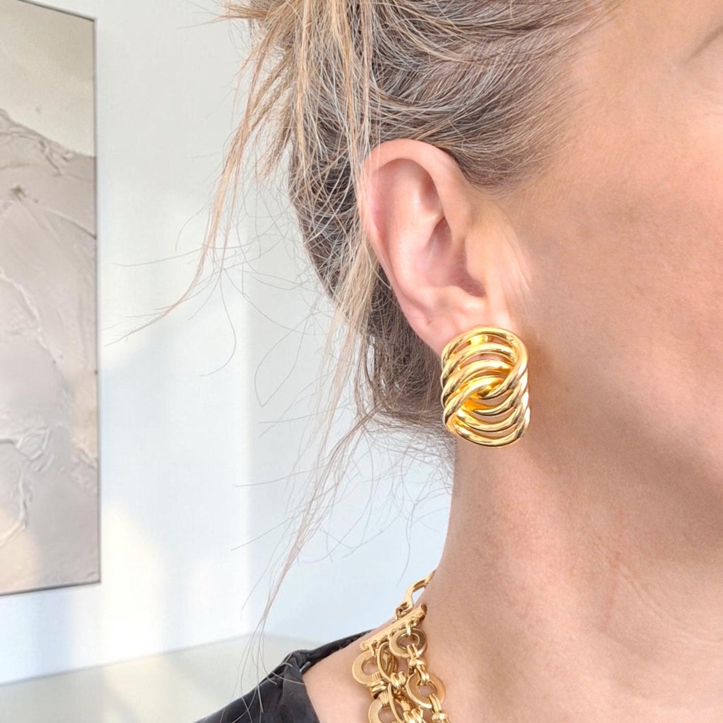 Vintage Givenchy Gold Plated Clip-on Earrings