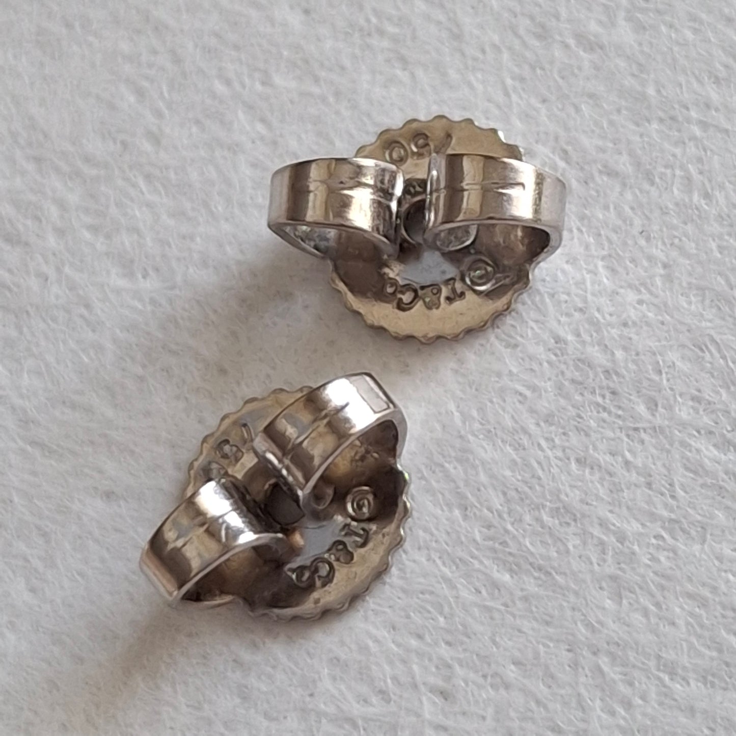 Vintage Tiffany & Co Hallmarked 18k White Gold Cultured Pearl Earrings
