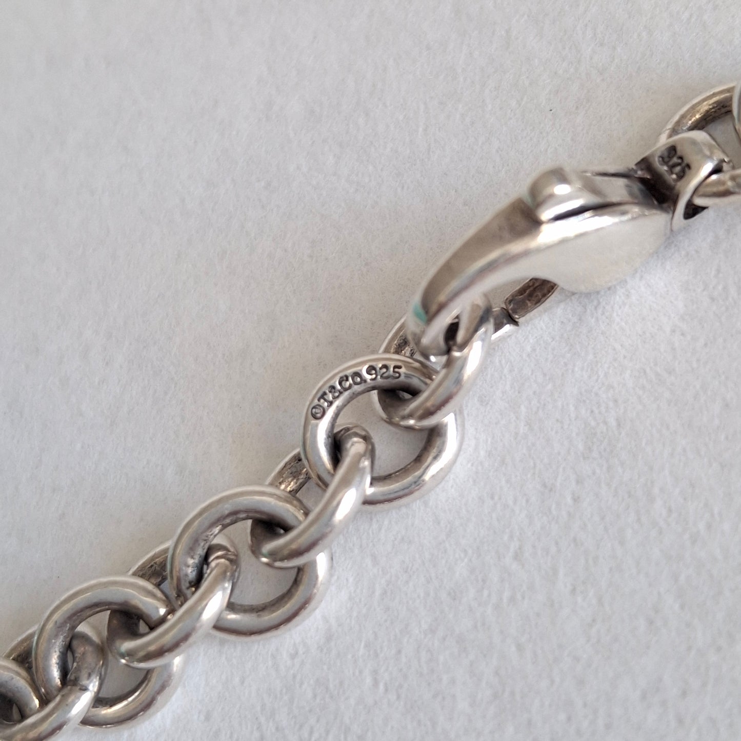 Vintage Tiffany & Co Five Heart Charm Bracelet in 925 Sterling Silver with Box and Pouch