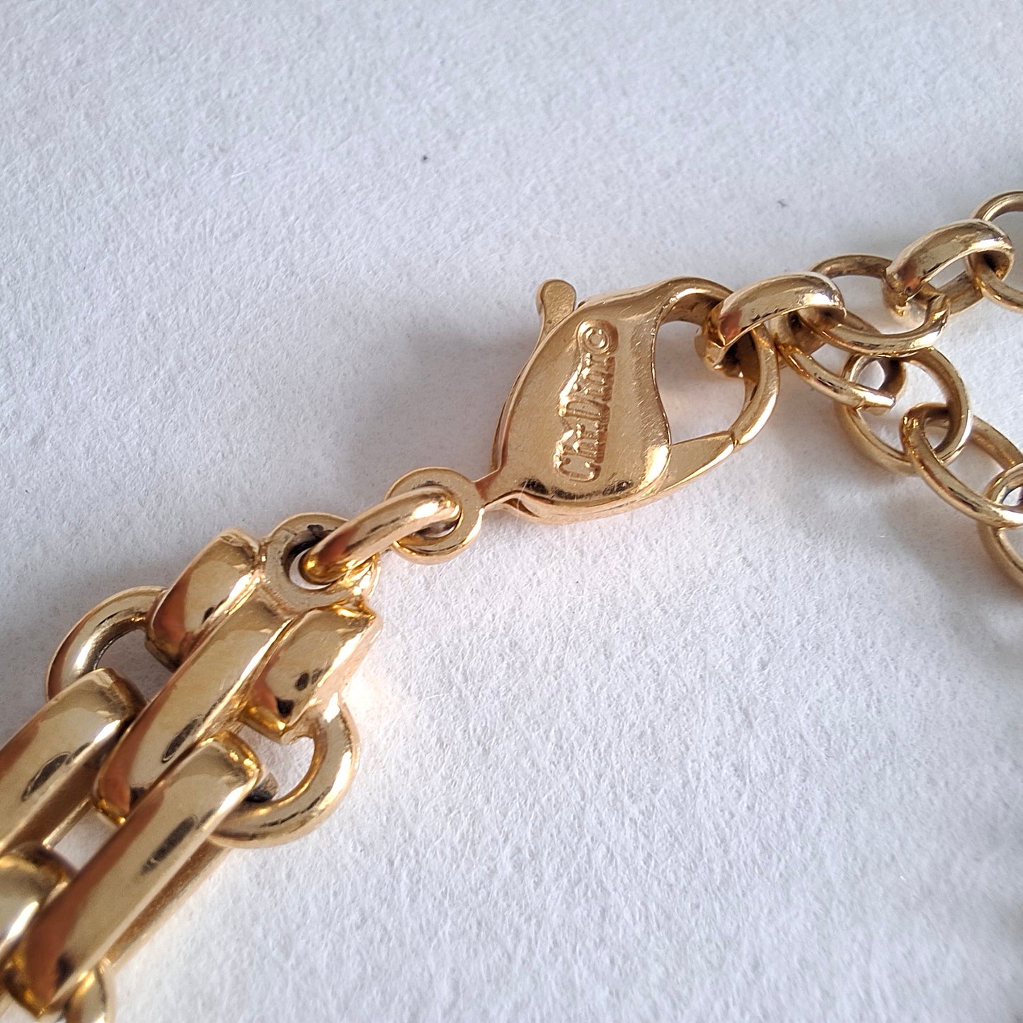 Vintage Christian Dior Gold Plated Adjustable Length Fancy Link Necklace