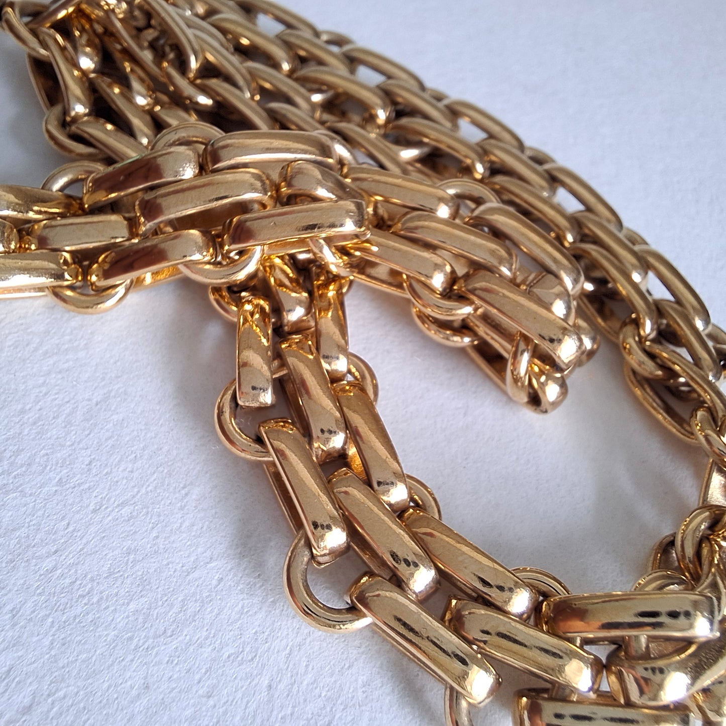 Vintage Christian Dior Gold Plated Adjustable Length Fancy Link Necklace