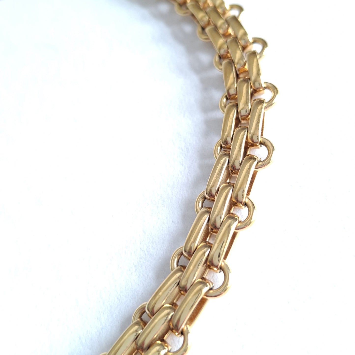 Vintage Christian Dior Gold Plated Adjustable Length Fancy Link Necklace