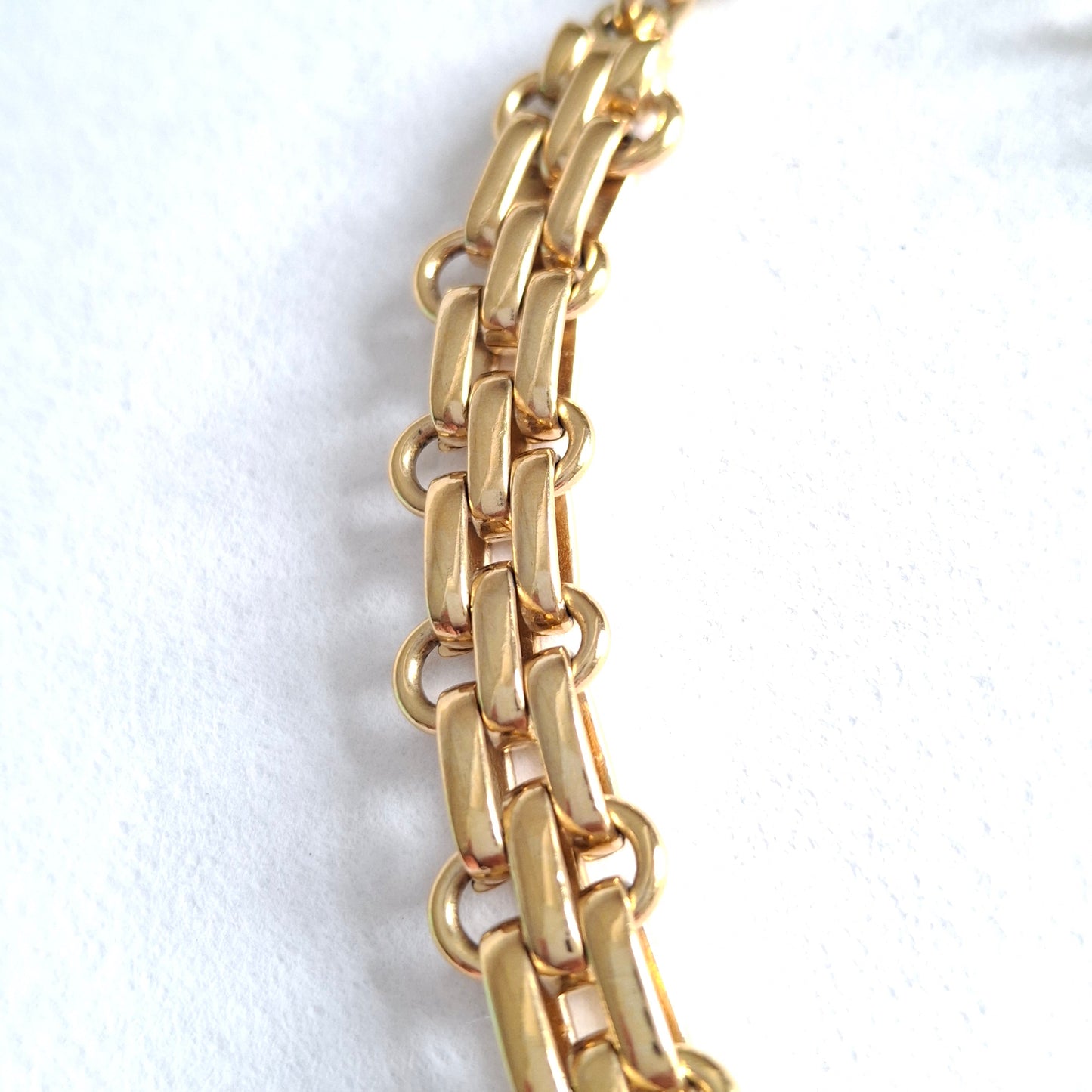 Vintage Christian Dior Gold Plated Adjustable Length Fancy Link Necklace