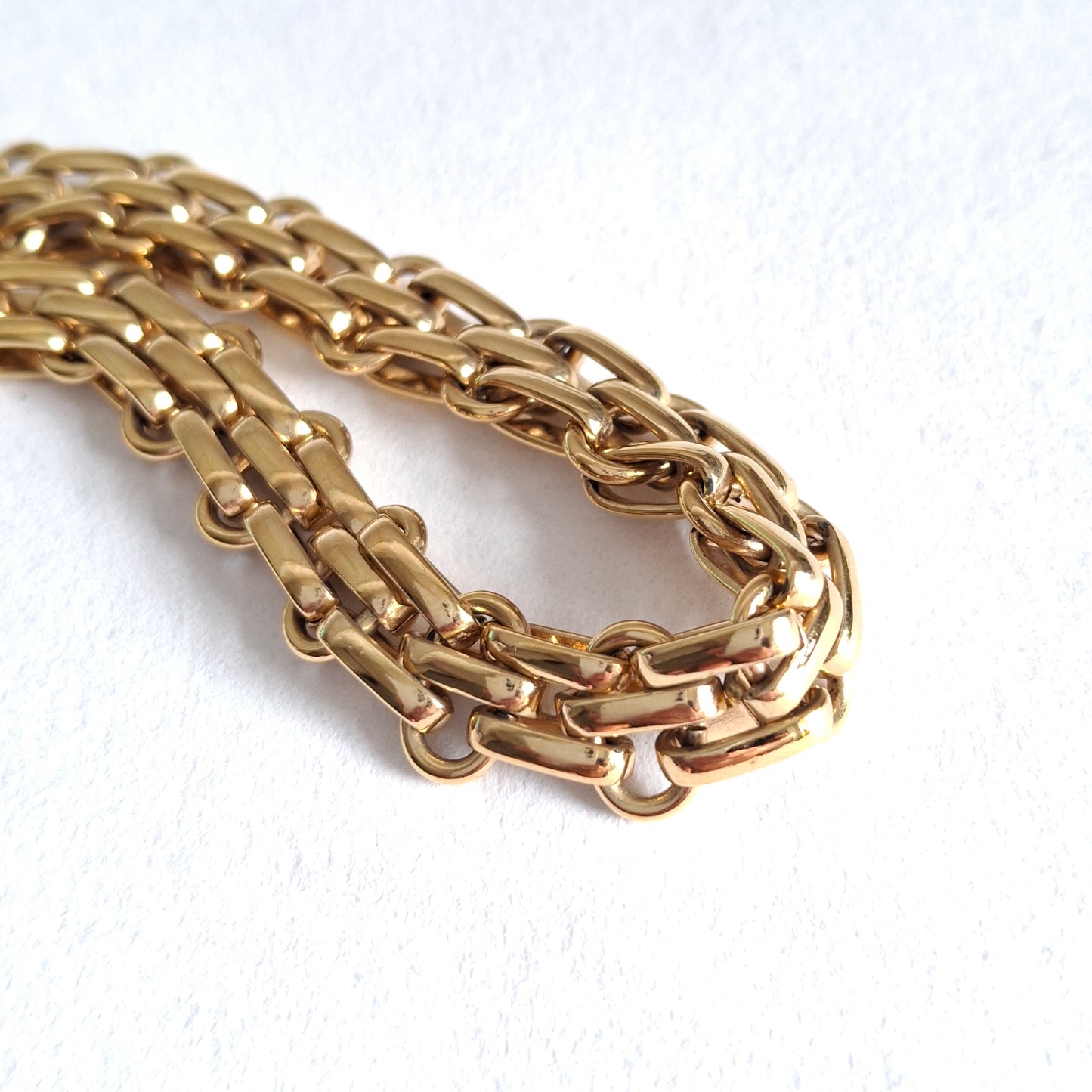 Vintage Christian Dior Gold Plated Adjustable Length Fancy Link Necklace