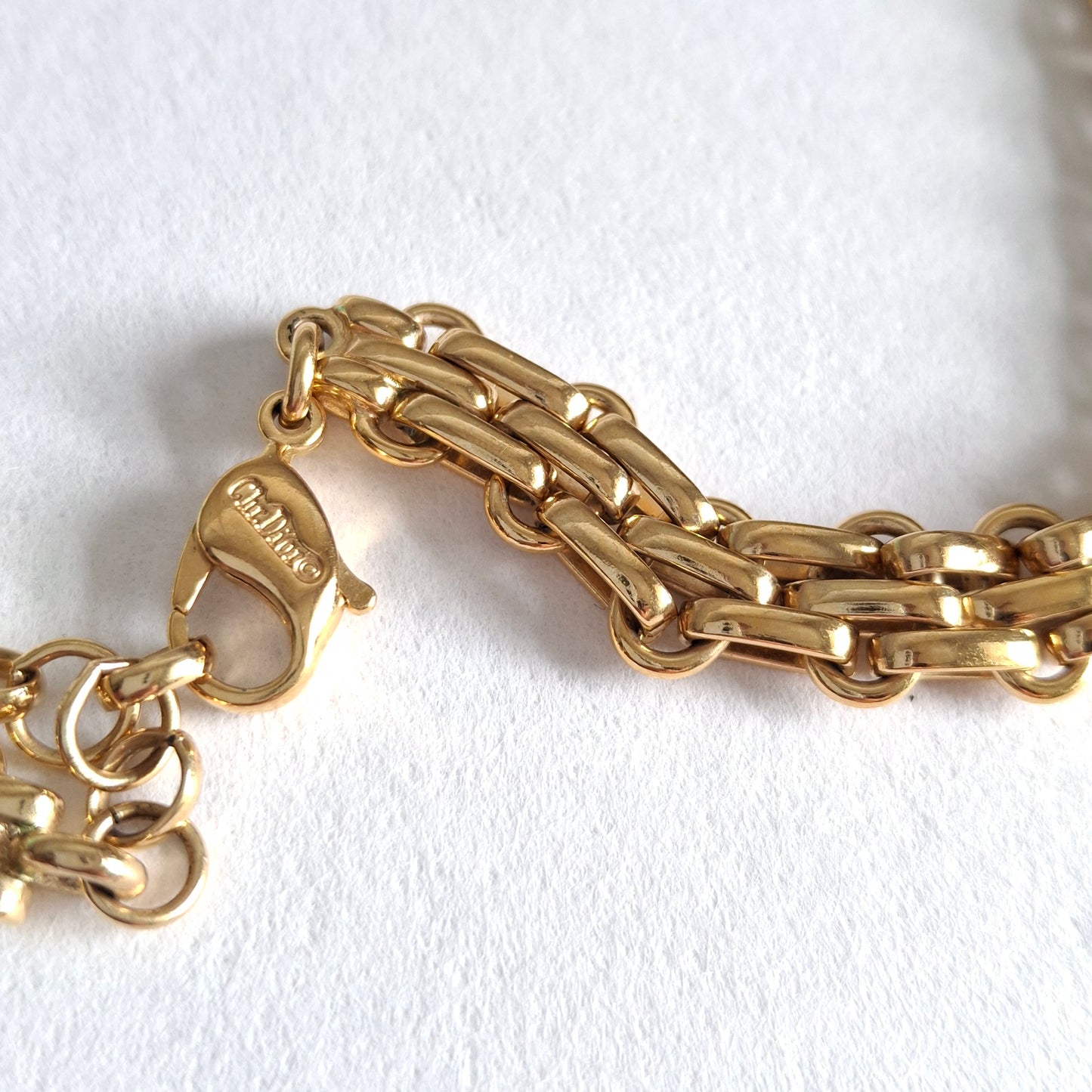 Vintage Christian Dior Gold Plated Adjustable Length Fancy Link Necklace