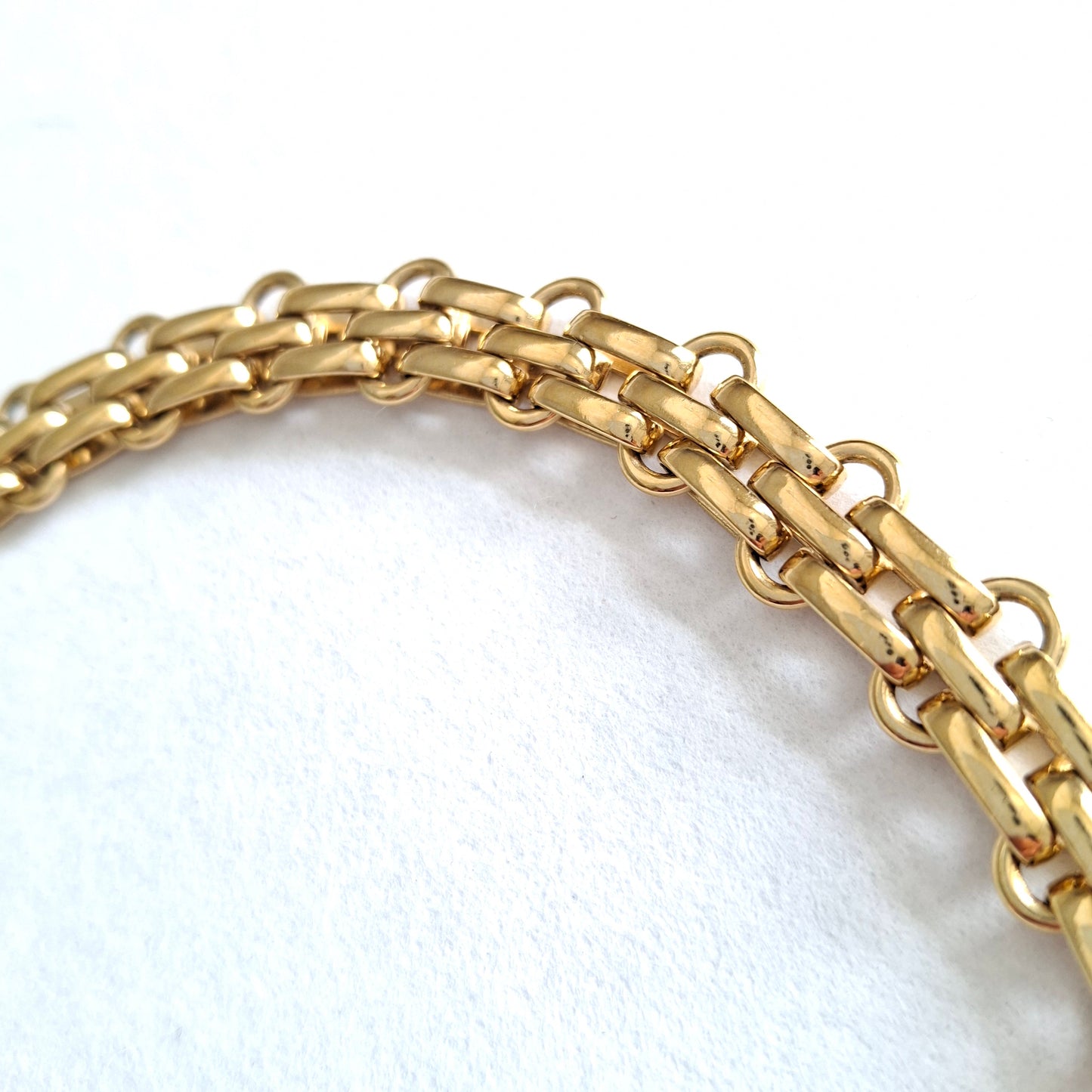 Vintage Christian Dior Gold Plated Adjustable Length Fancy Link Necklace