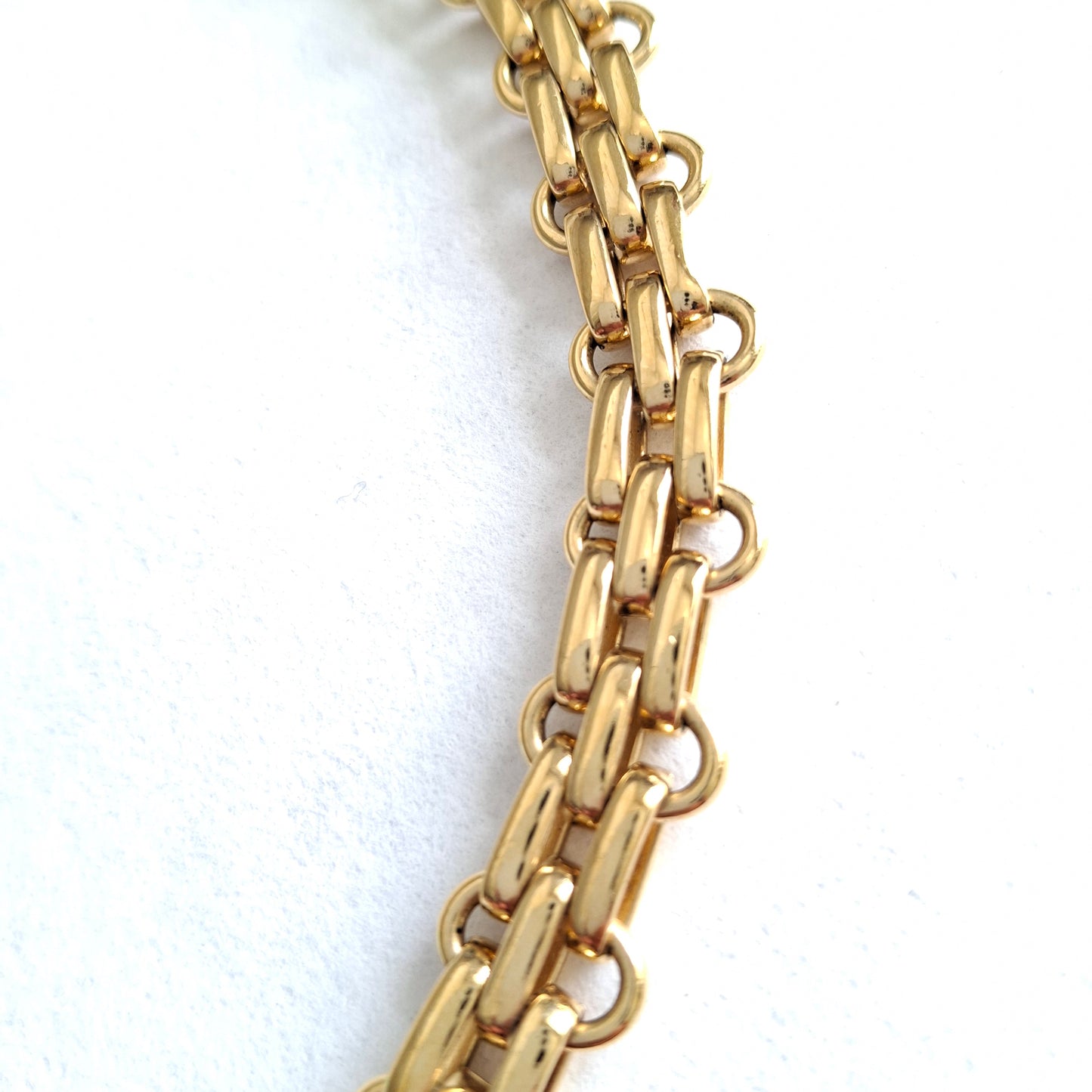 Vintage Christian Dior Gold Plated Adjustable Length Fancy Link Necklace