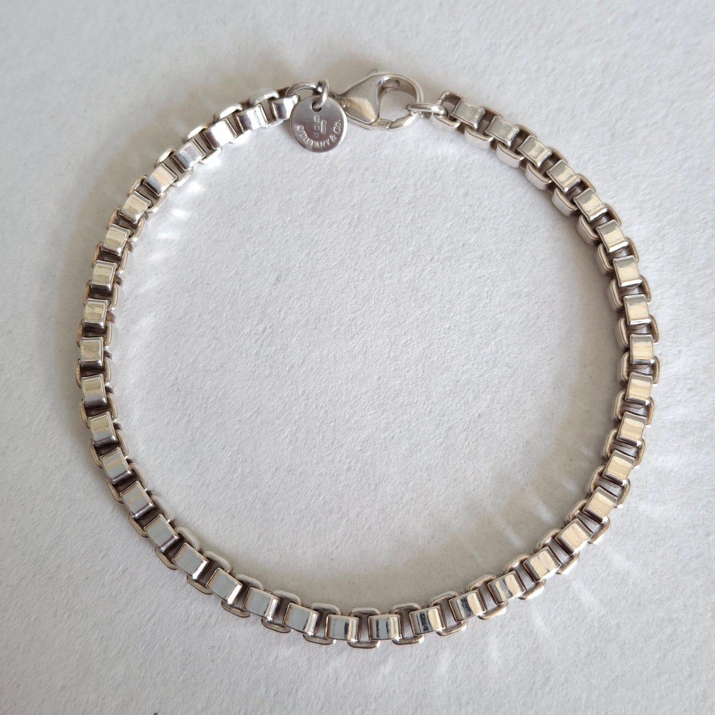 Tiffany & Co Venetian Square Link Bracelet in Hallmarked Sterling Silver