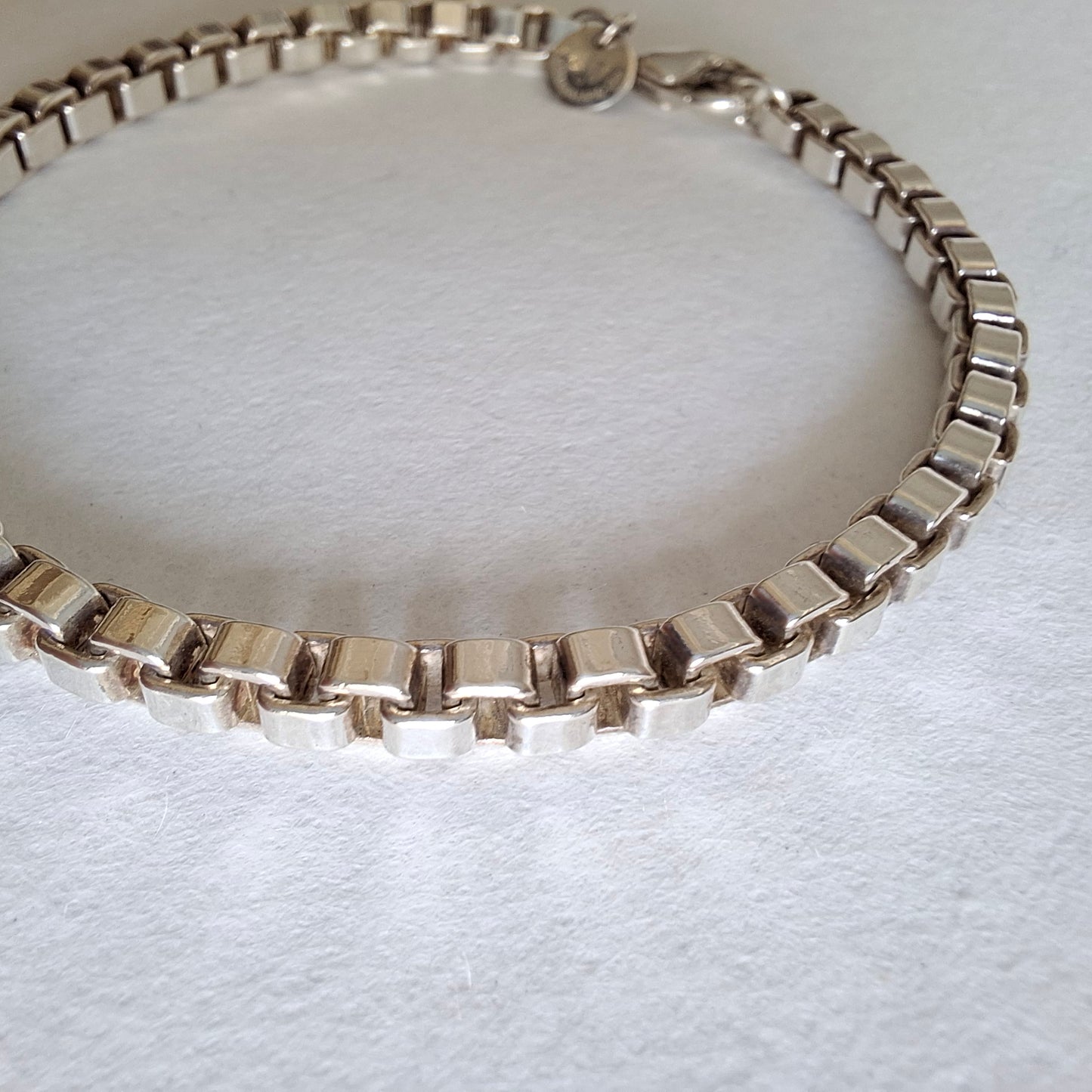 Tiffany & Co Venetian Square Link Bracelet in Hallmarked Sterling Silver