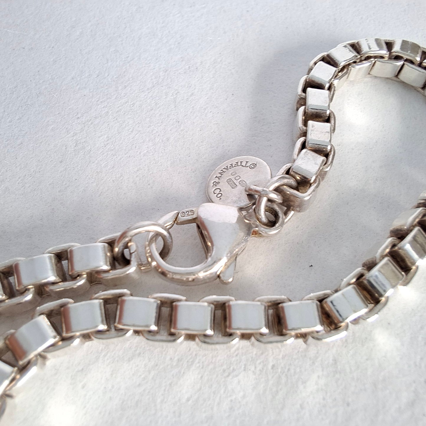 Tiffany & Co Venetian Square Link Bracelet in Hallmarked Sterling Silver