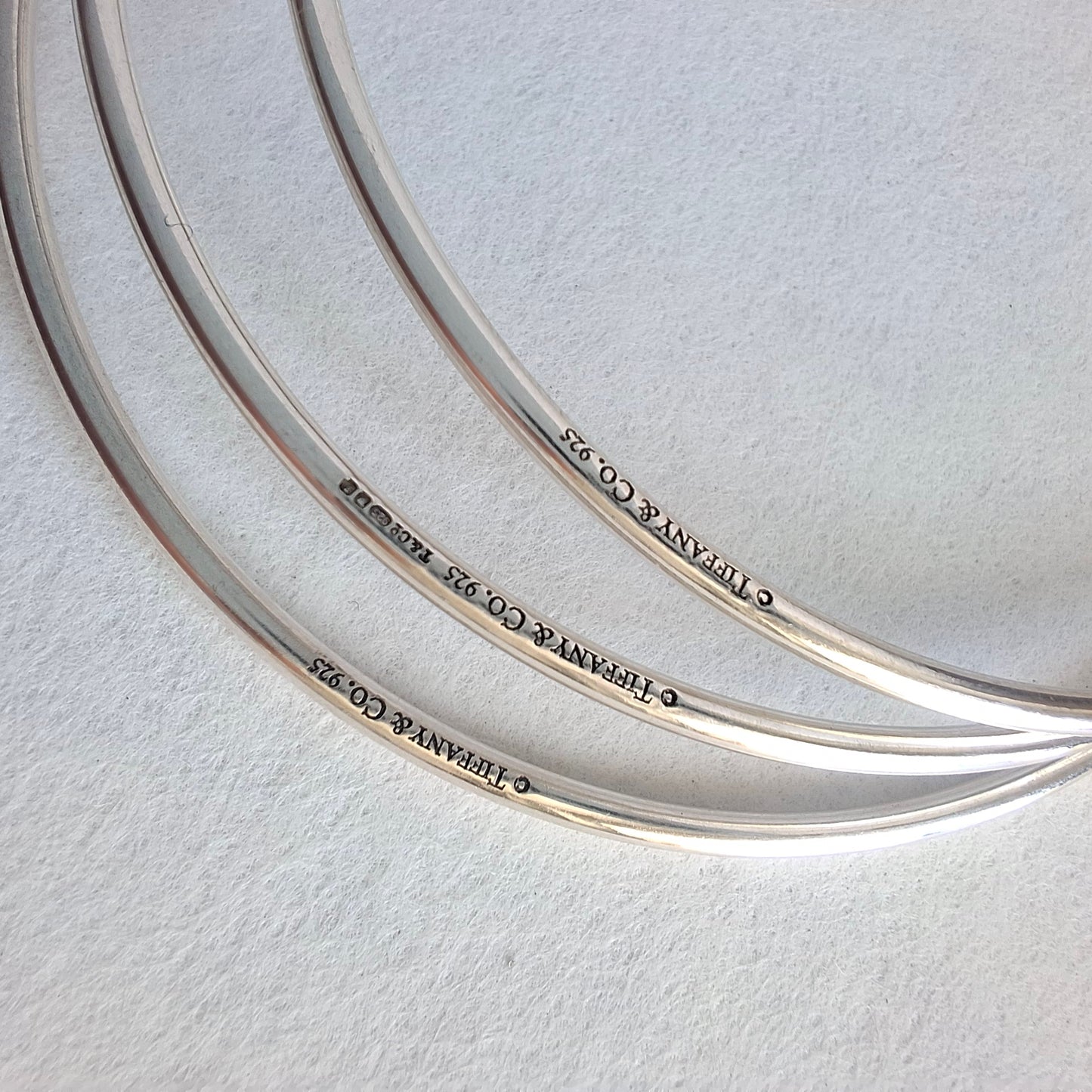 Vintage Tiffany & Co 1837 Padlock Charm Triple Bangle Bracelet in Hallmarked 925 Sterling Silver