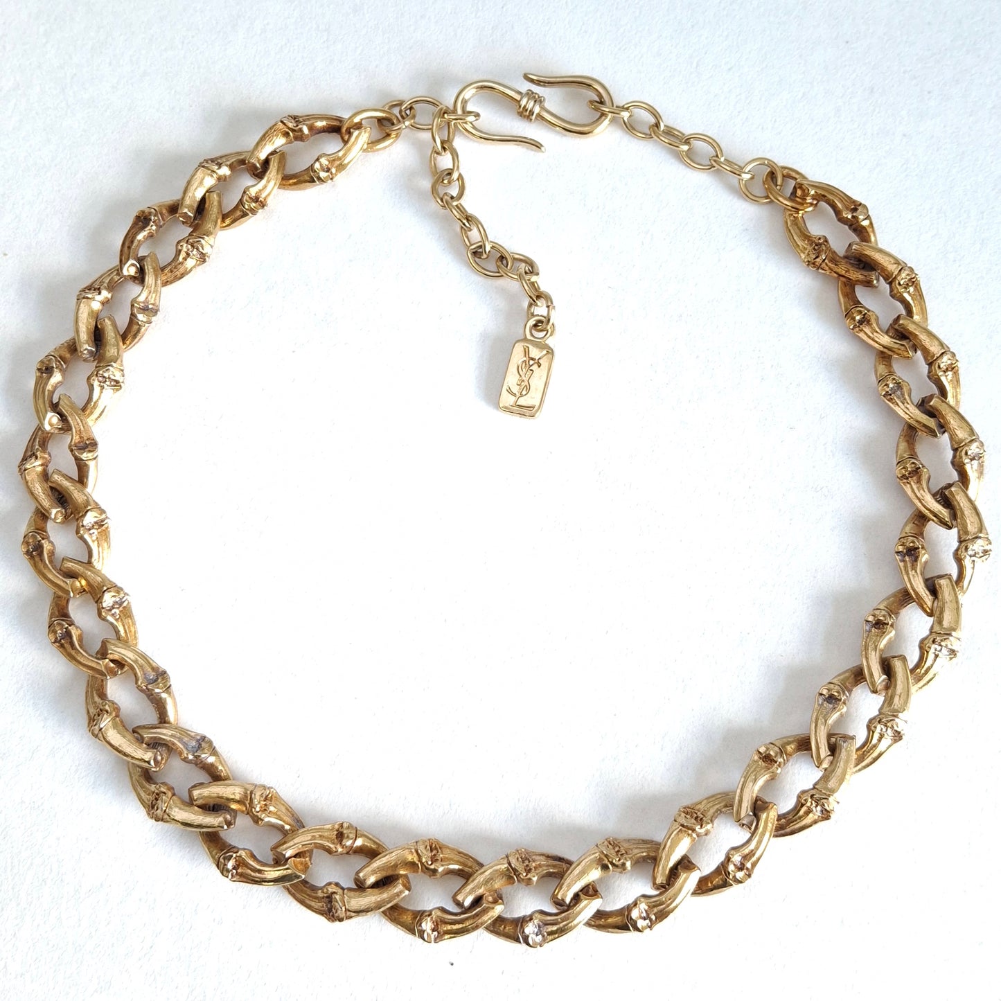 Vintage Yves Saint Laurent Gold Plated Chunky Link Necklace
