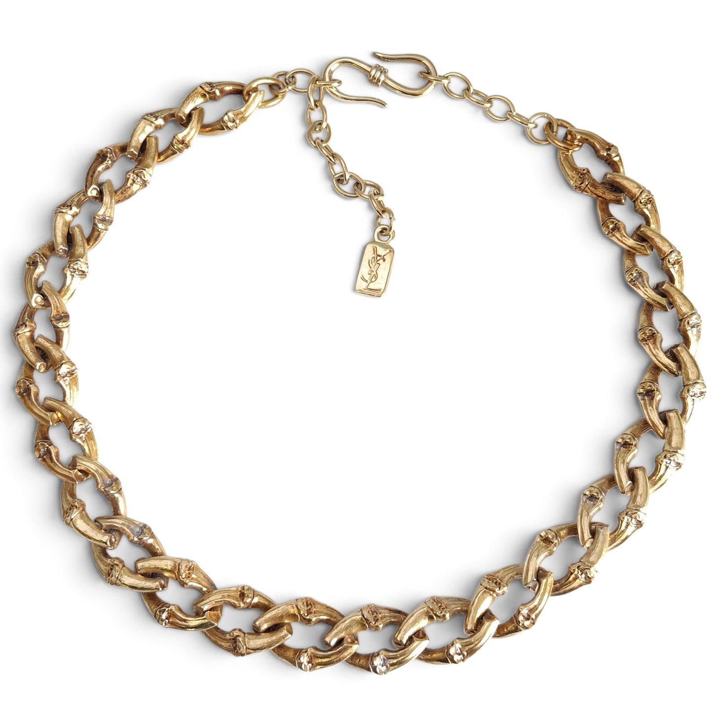 Vintage Yves Saint Laurent Gold Plated Chunky Link Necklace