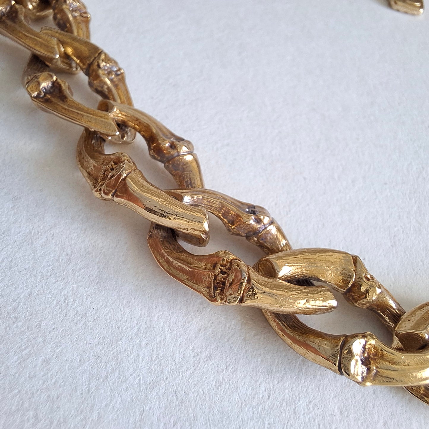 Vintage Yves Saint Laurent Gold Plated Chunky Link Necklace