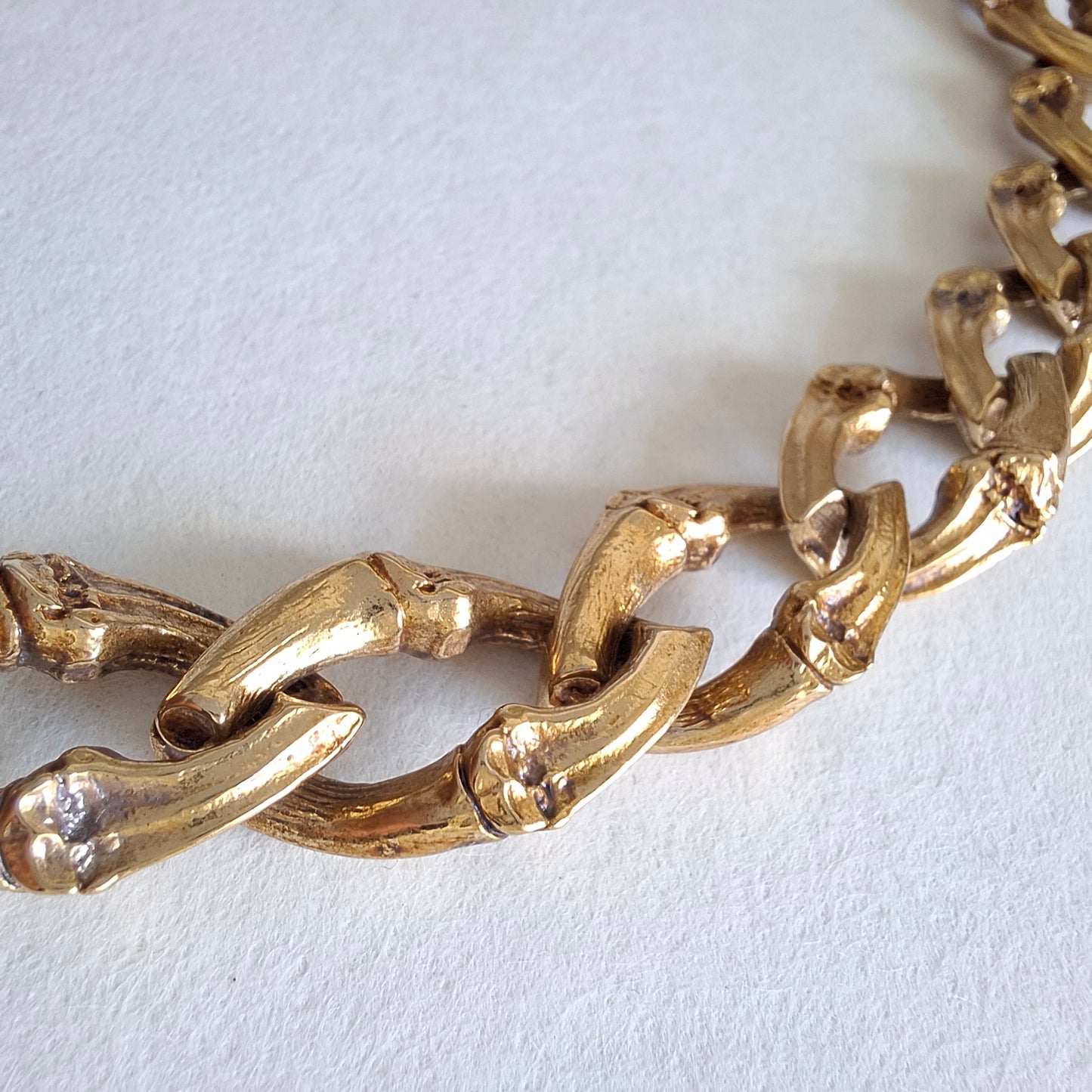 Vintage Yves Saint Laurent Gold Plated Chunky Link Necklace