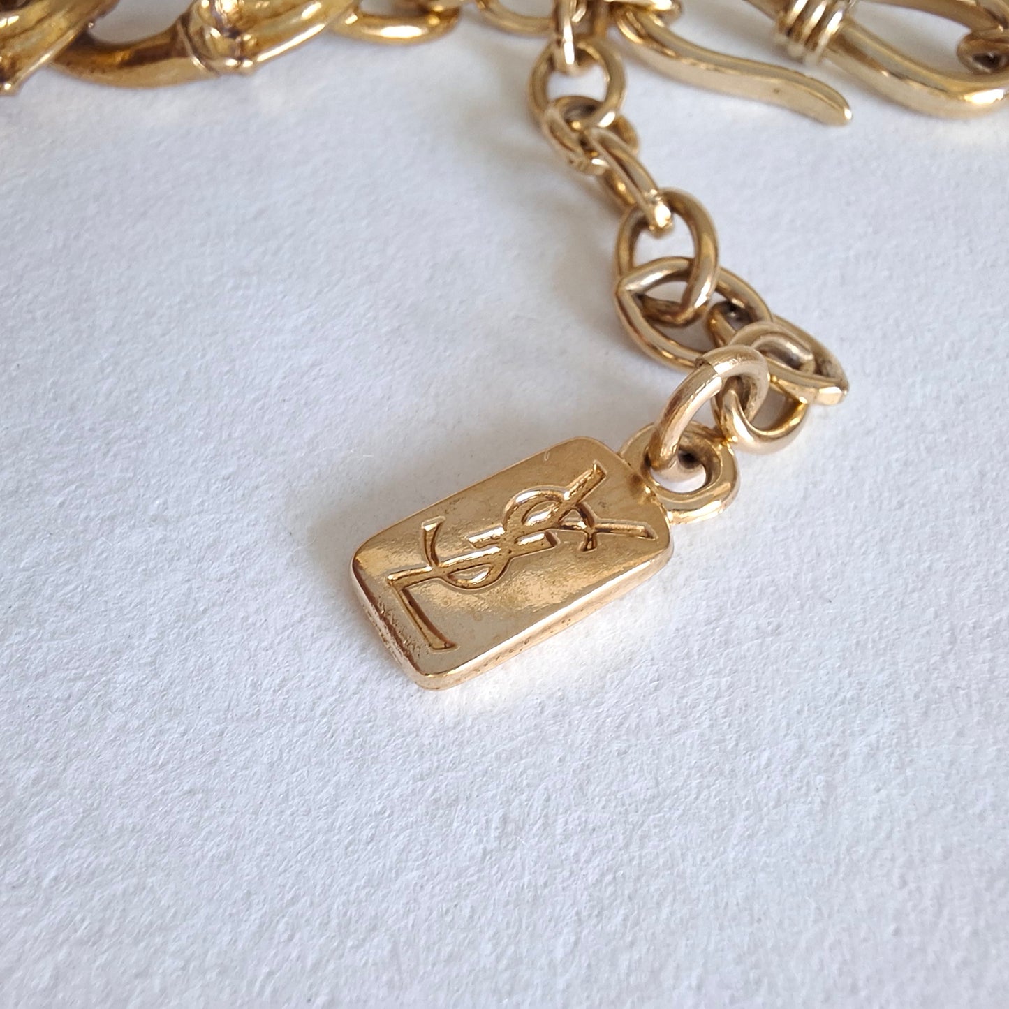 Vintage Yves Saint Laurent Gold Plated Chunky Link Necklace