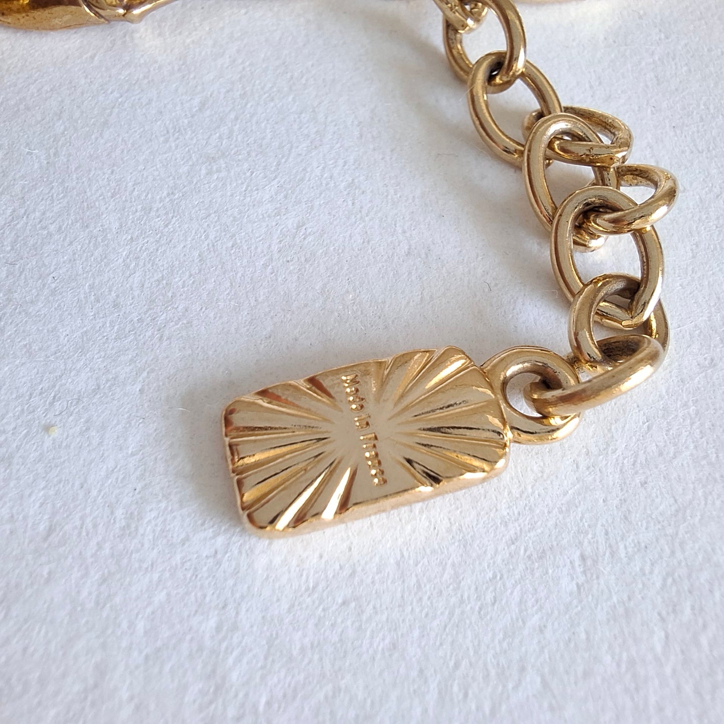 Vintage Yves Saint Laurent Gold Plated Chunky Link Necklace