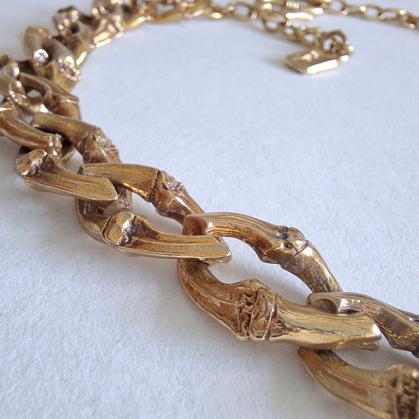 Vintage Yves Saint Laurent Gold Plated Chunky Link Necklace