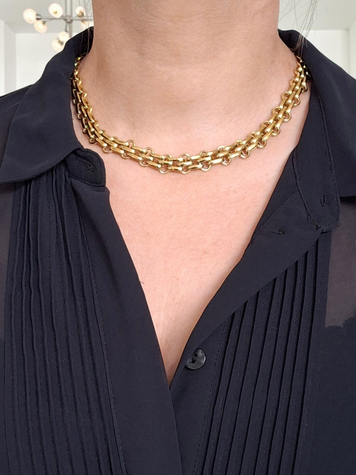Vintage Christian Dior vergoldete Gliederkette mit verstellbarer Länge