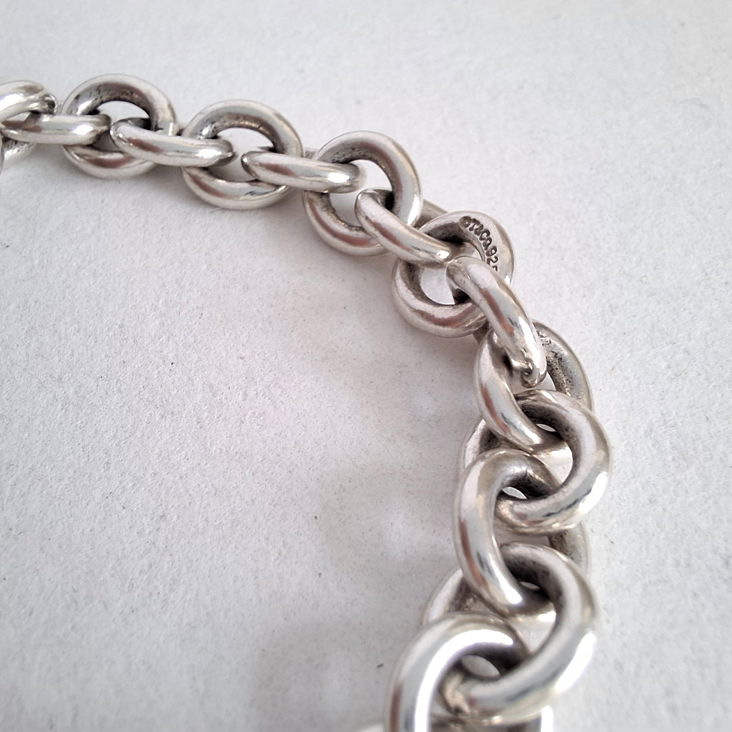 Vintage Tiffany & Co Snowflake Charm Bracelet in Hallmarked Sterling Silver with Box and Pouch