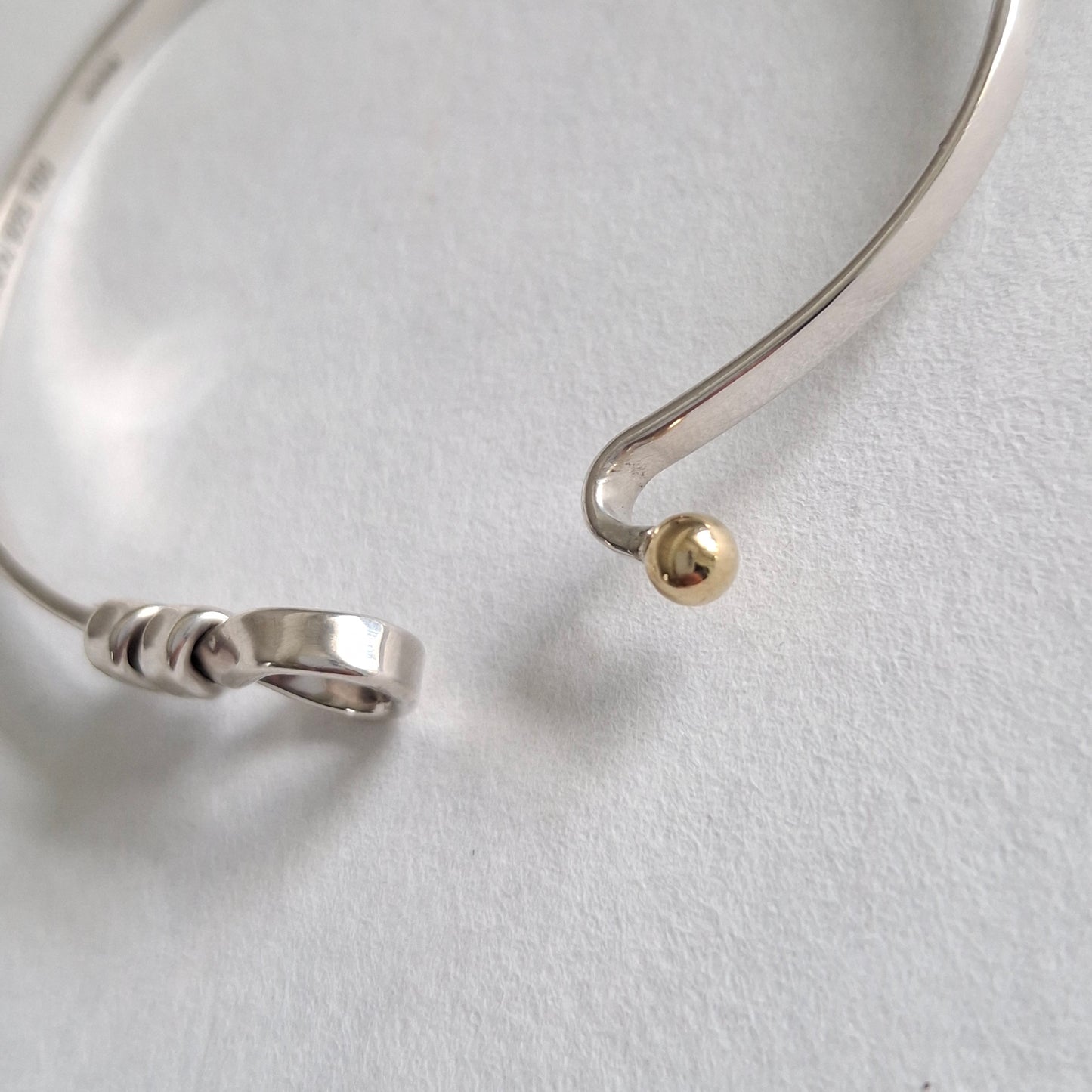 Vintage Tiffany & Co Love Knot Bracelet in Hallmarked Sterling Silver with 18k Gold Detail