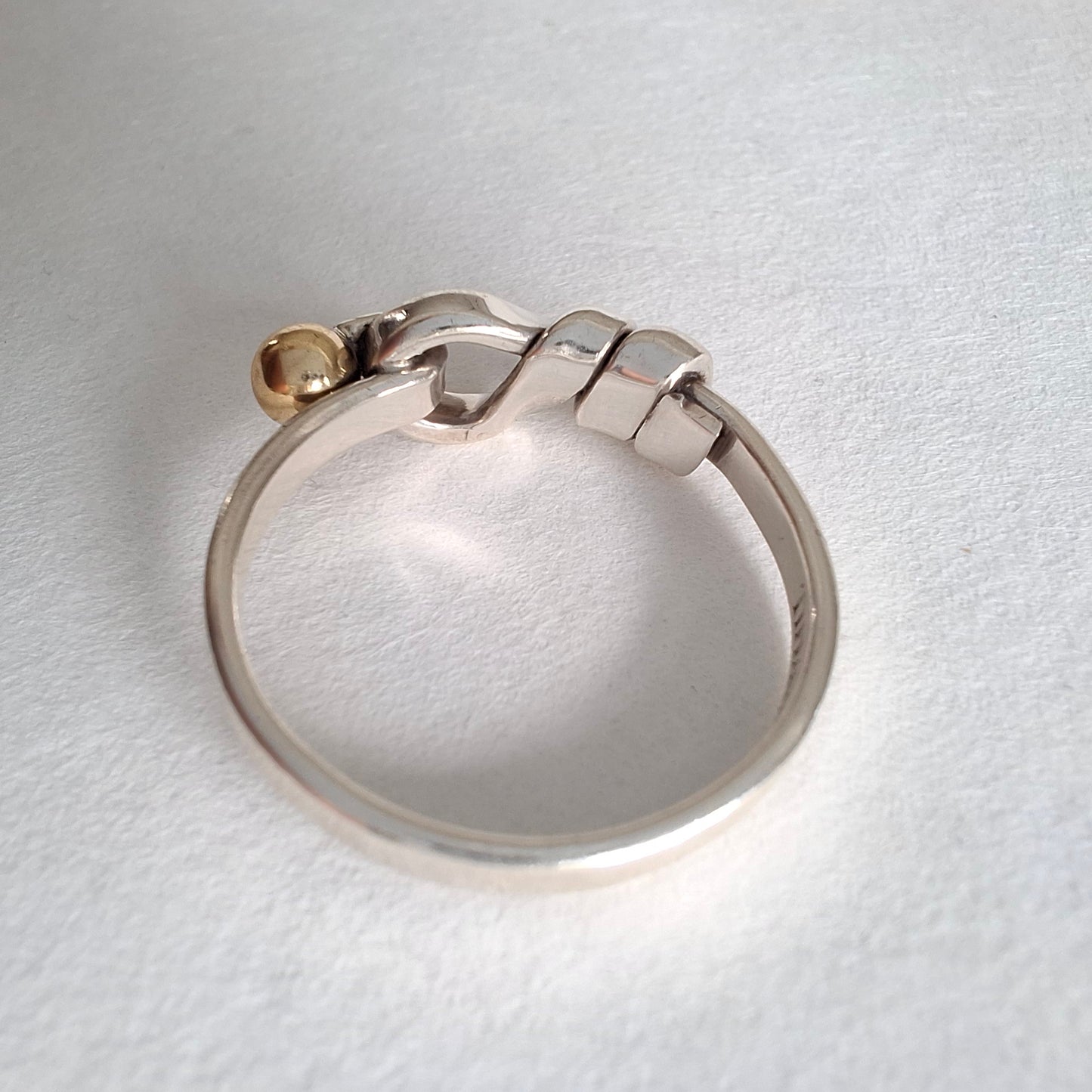 Vintage Tiffany & Co Love Knot Ring in Sterling Silver with 18k Gold Detail