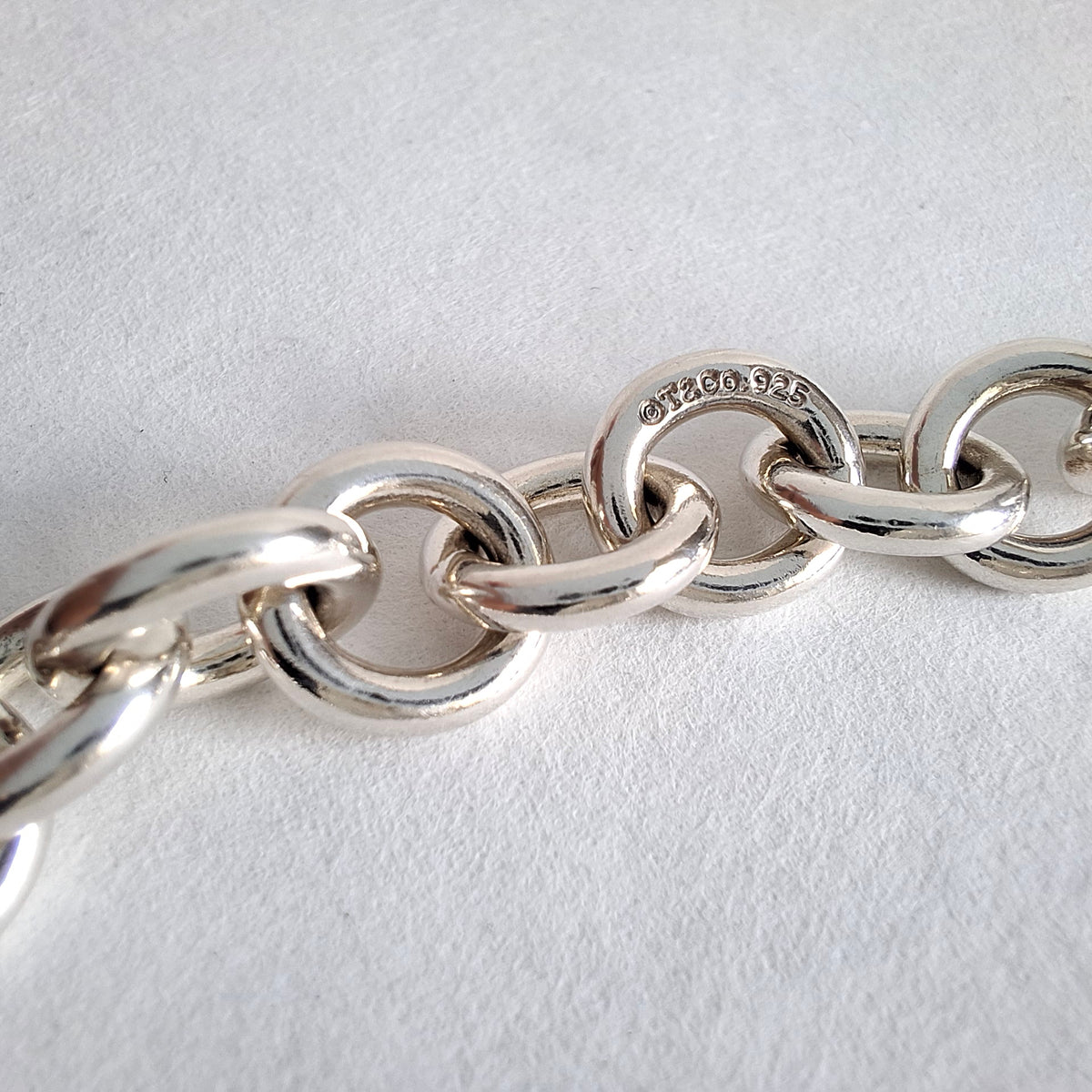 Tiffany & Co Open Heart Verschluss Love Lock 10mm Gliederketten-Halskette aus Sterlingsilber 45 cm