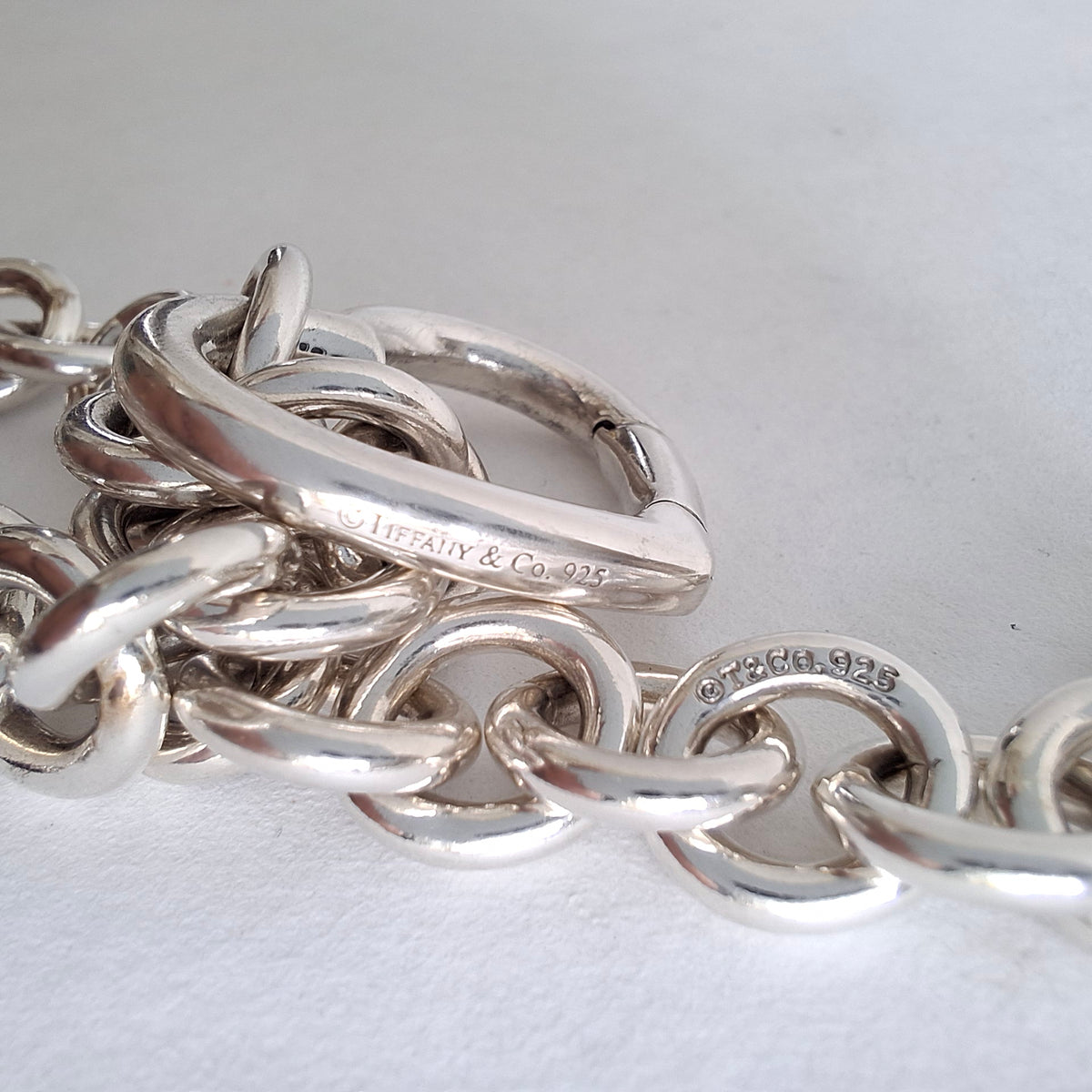 Tiffany & Co Open Heart Verschluss Love Lock 10mm Gliederketten-Halskette aus Sterlingsilber 45 cm