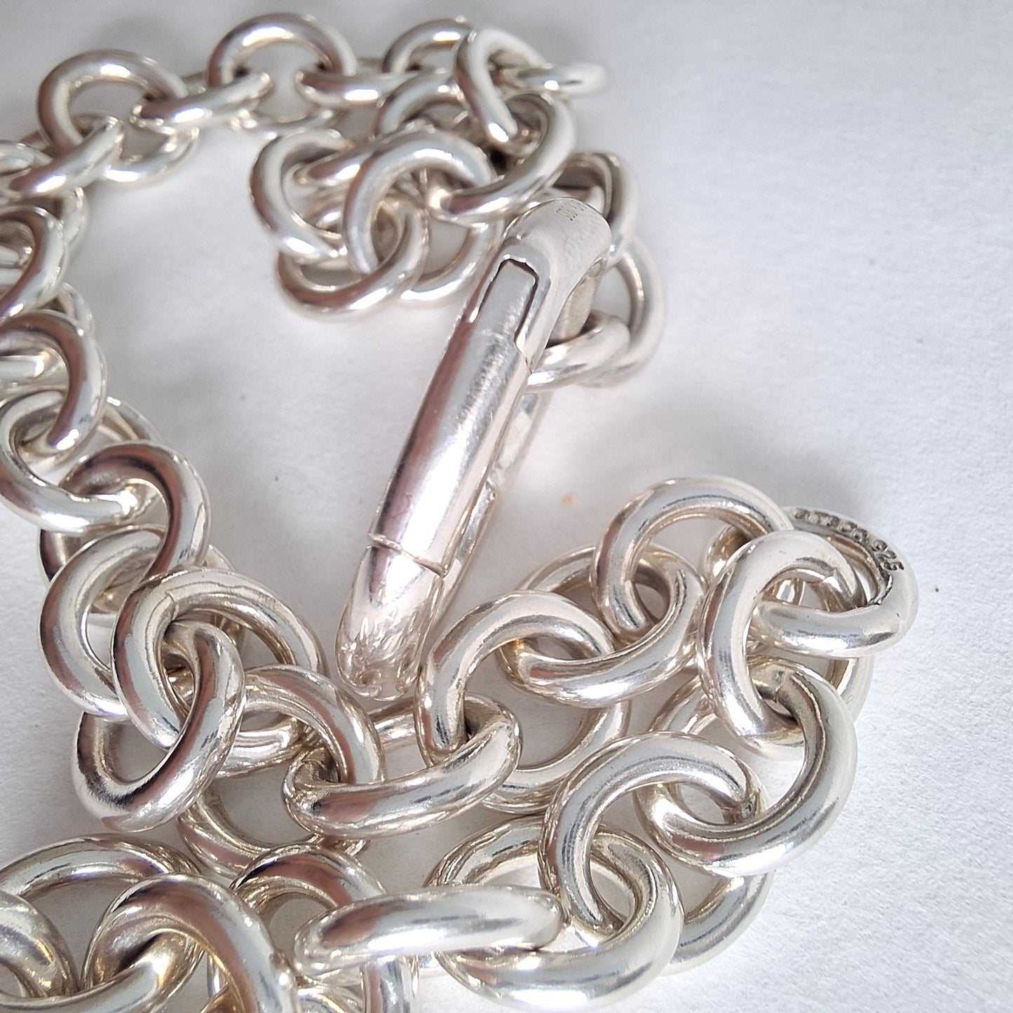 Tiffany & Co Open Heart Verschluss Love Lock 10mm Gliederketten-Halskette aus Sterlingsilber 45 cm