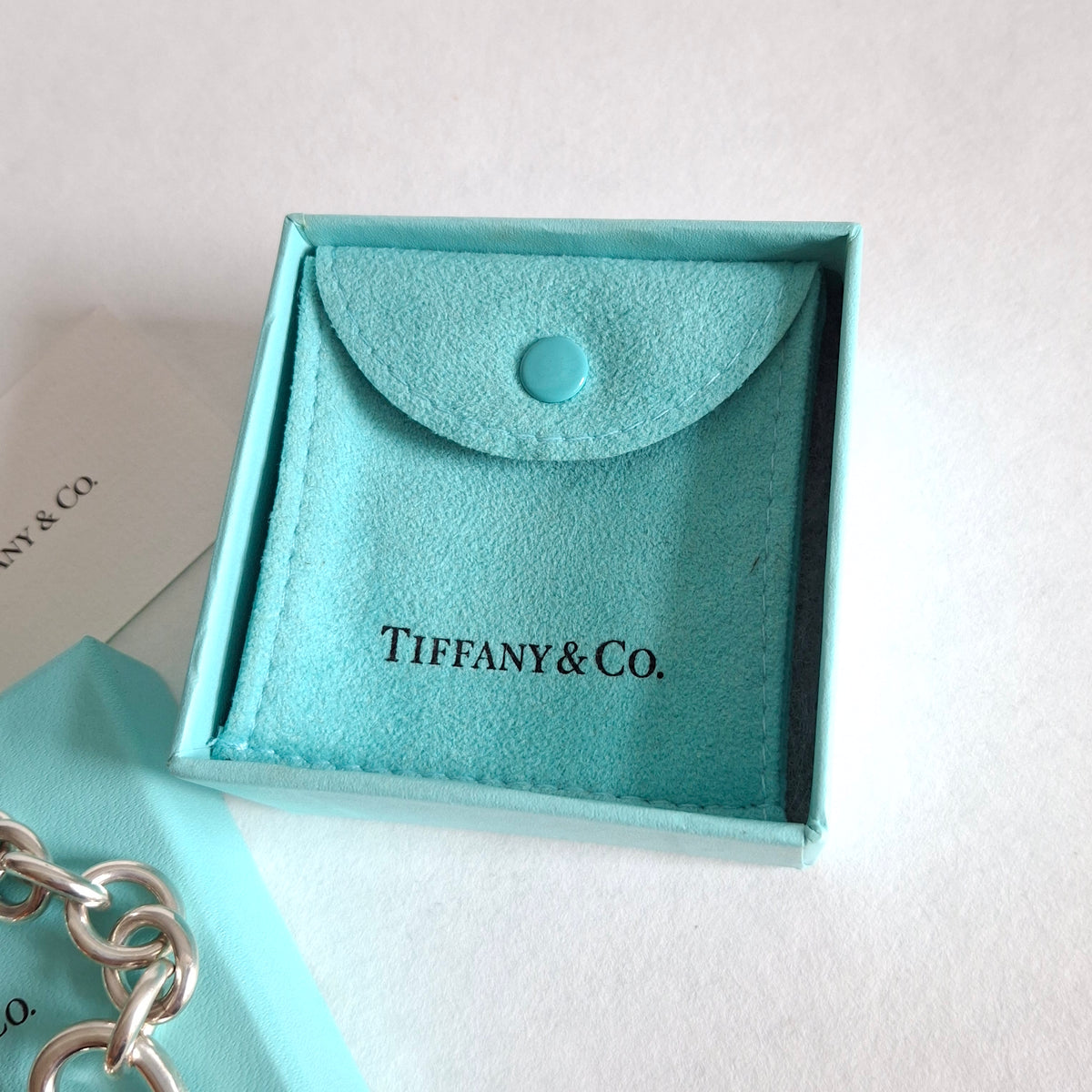 Tiffany & Co Sterling Silber Open Heart Love Lock Herzverschluss Armband mit großen 14mm Kettengliedern