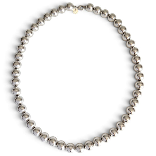 Vintage Tiffany & Co Hardwear 10mm Bead Necklace in Hallmarked Sterling Silver