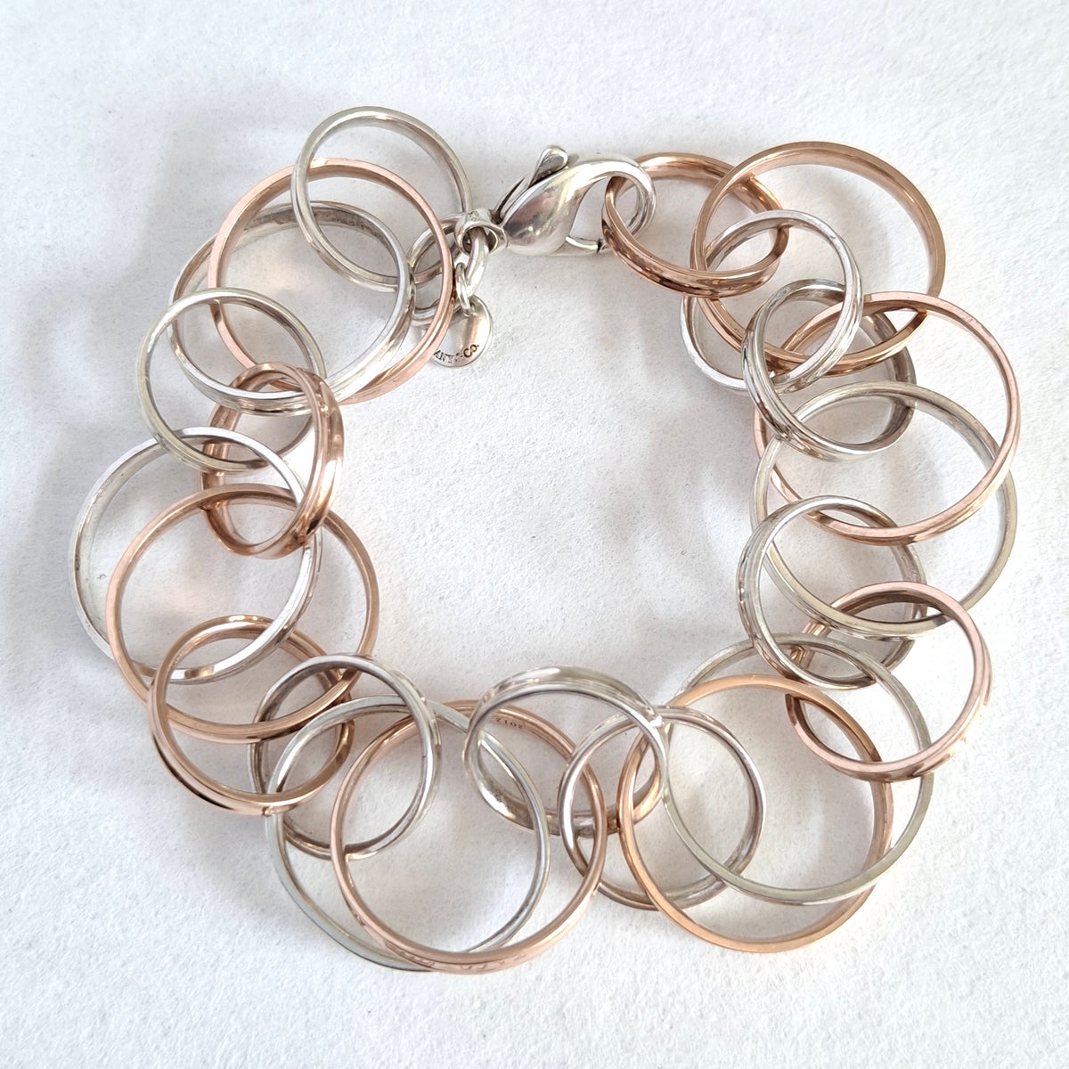 Tiffany & Co 1837 Interlocking Circles Bracelet in Rubedo and Sterling Silver