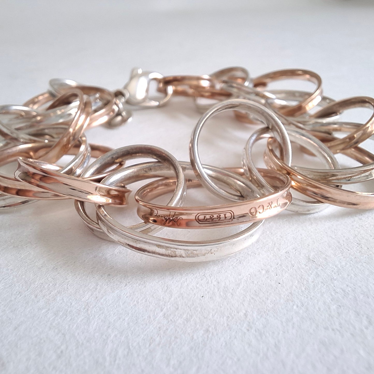 Tiffany & Co 1837 Interlocking Circles Bracelet in Rubedo and Sterling Silver
