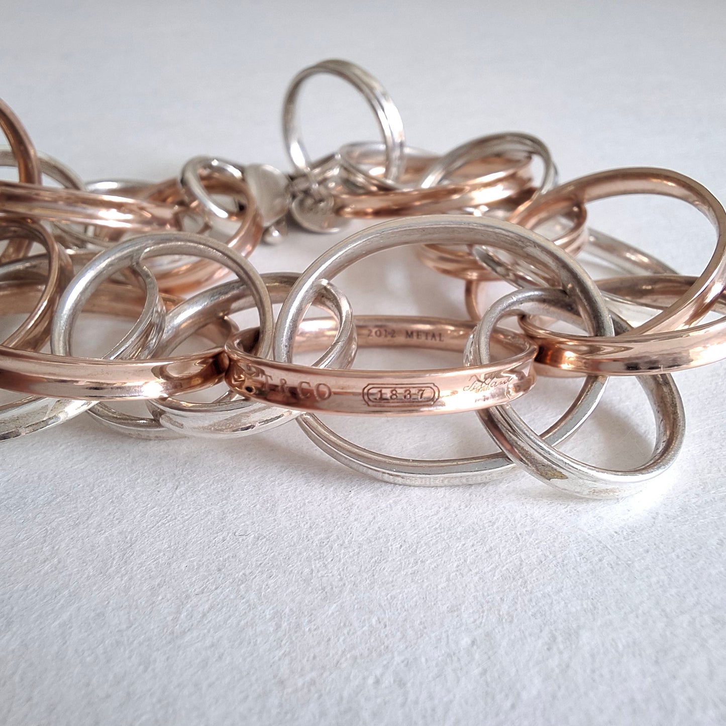 Tiffany & Co 1837 Interlocking Circles Bracelet in Rubedo and Sterling Silver