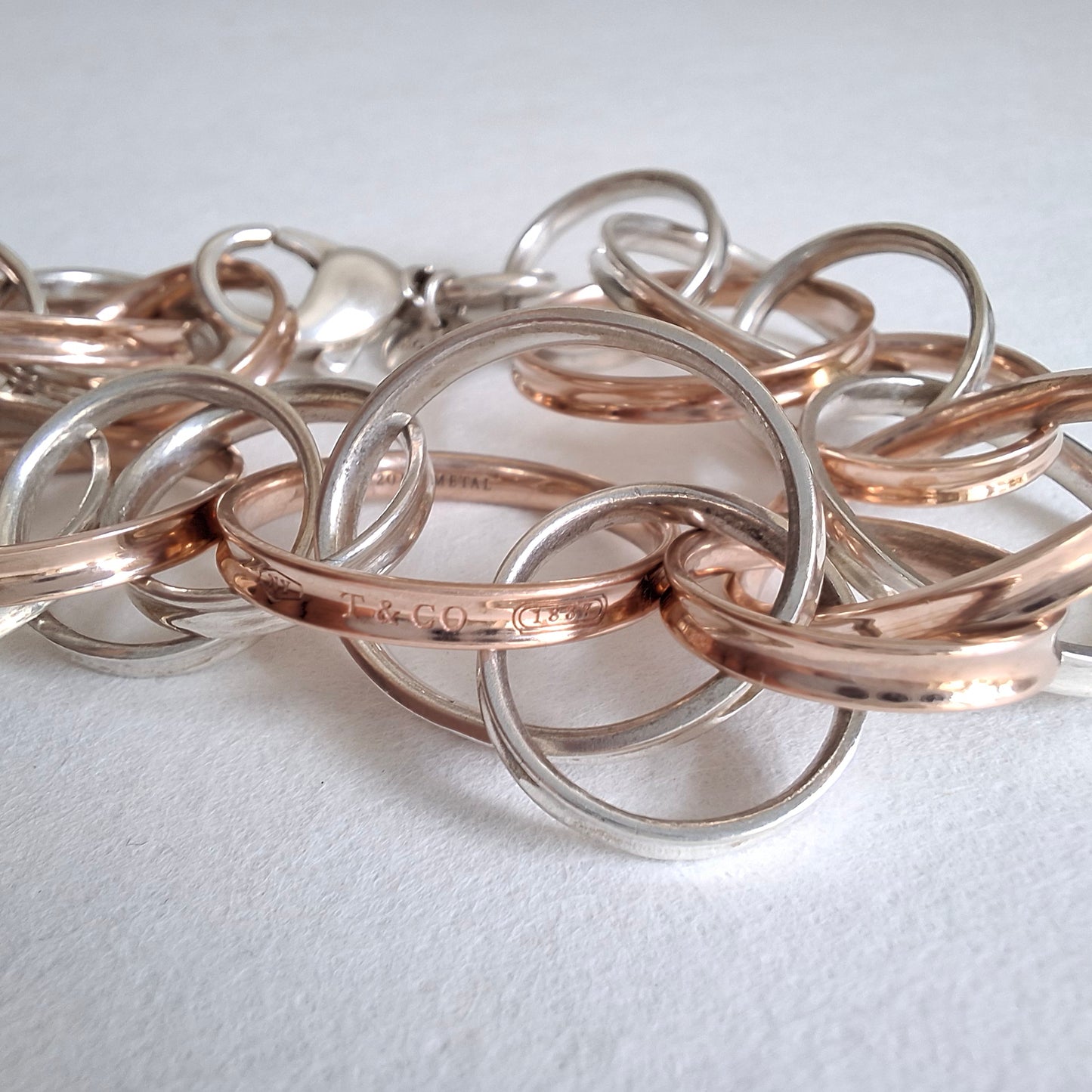 Tiffany & Co 1837 Interlocking Circles Bracelet in Rubedo and Sterling Silver