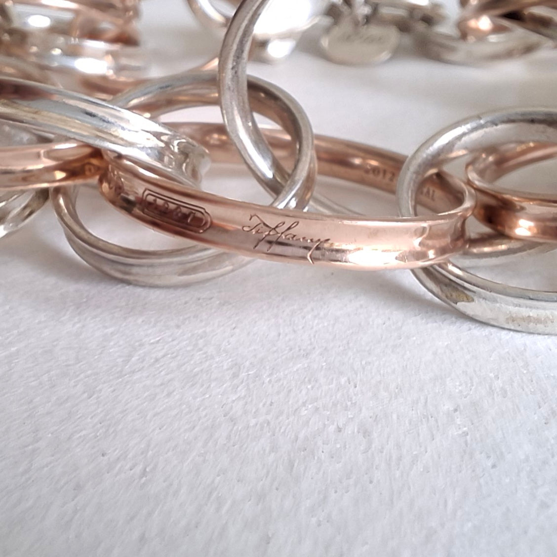 Tiffany & Co 1837 Interlocking Circles Bracelet in Rubedo and Sterling Silver