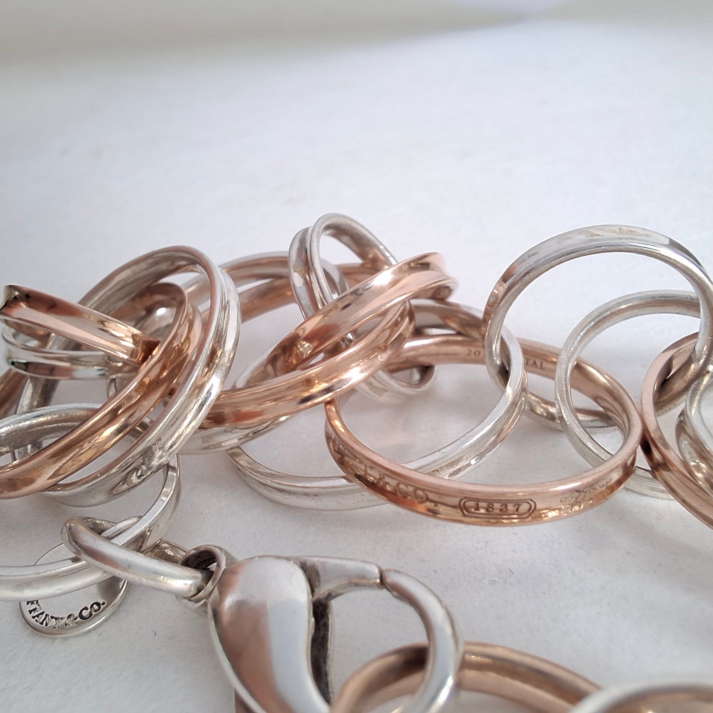 Tiffany & Co 1837 Interlocking Circles Bracelet in Rubedo and Sterling Silver