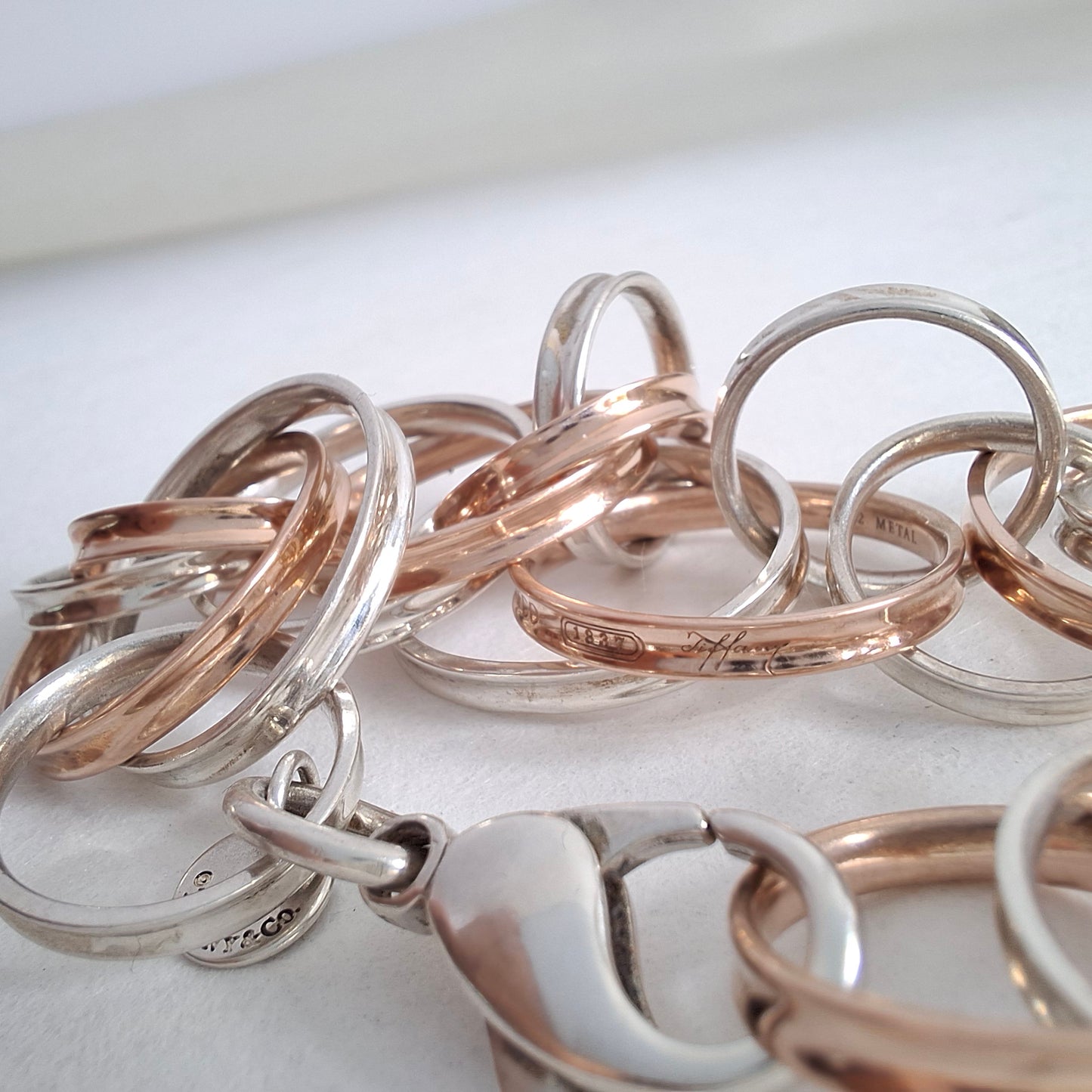 Tiffany & Co 1837 Interlocking Circles Bracelet in Rubedo and Sterling Silver