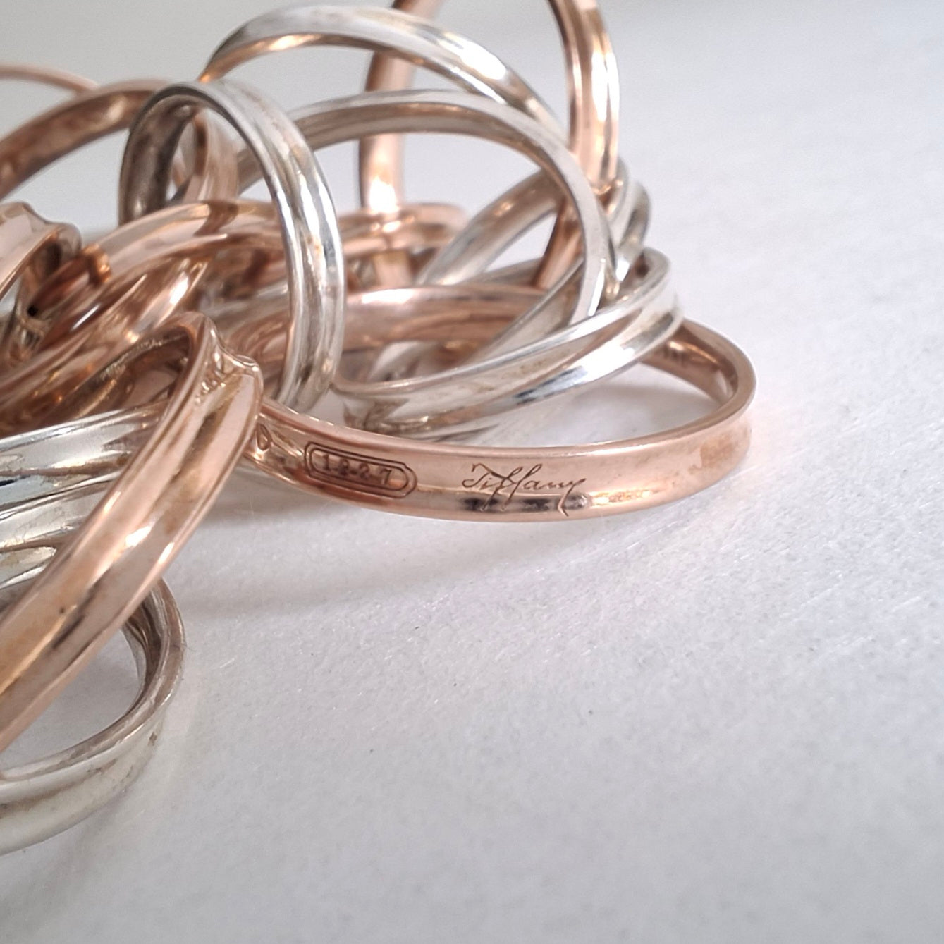 Tiffany & Co 1837 Interlocking Circles Bracelet in Rubedo and Sterling Silver